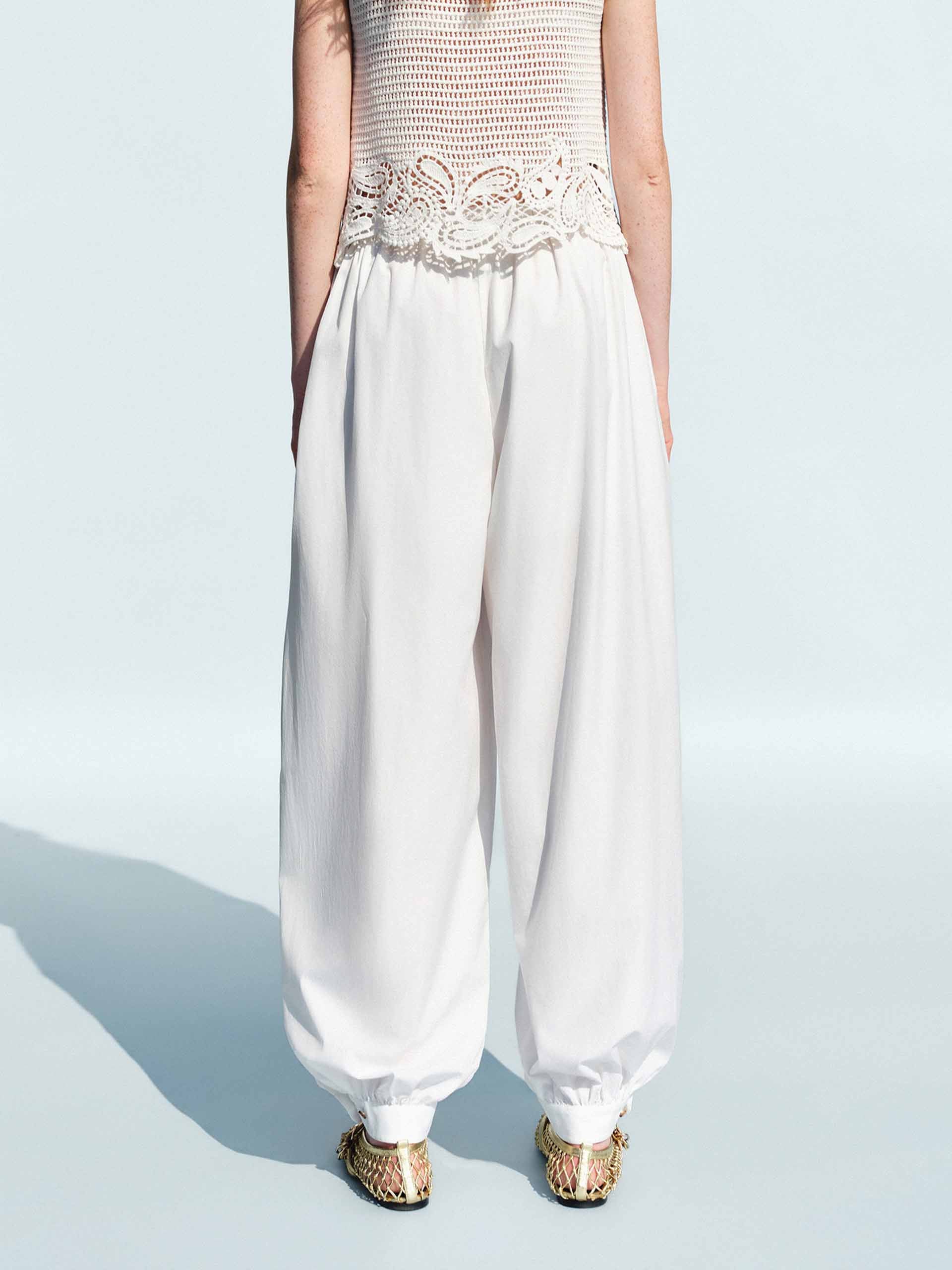 Drawstring Waist Balloon Pants - Image 3