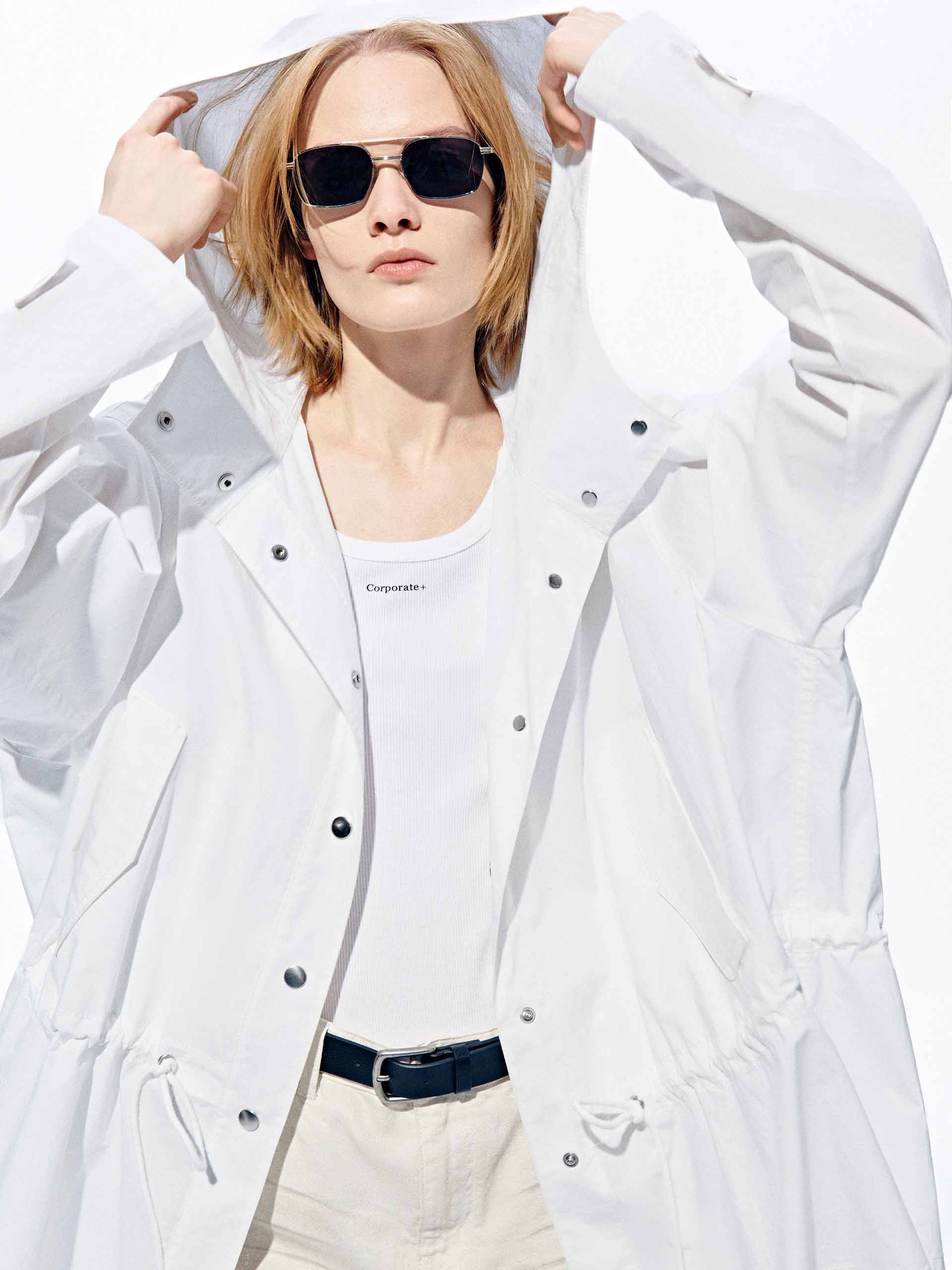 Drawstring Waist Cotton Jacket - Image 8