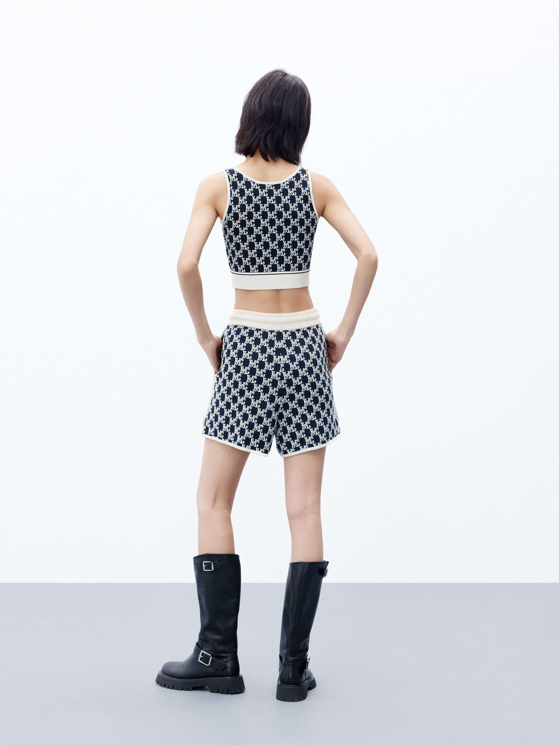 Drawstring Waist Monogram Shorts - Image 16