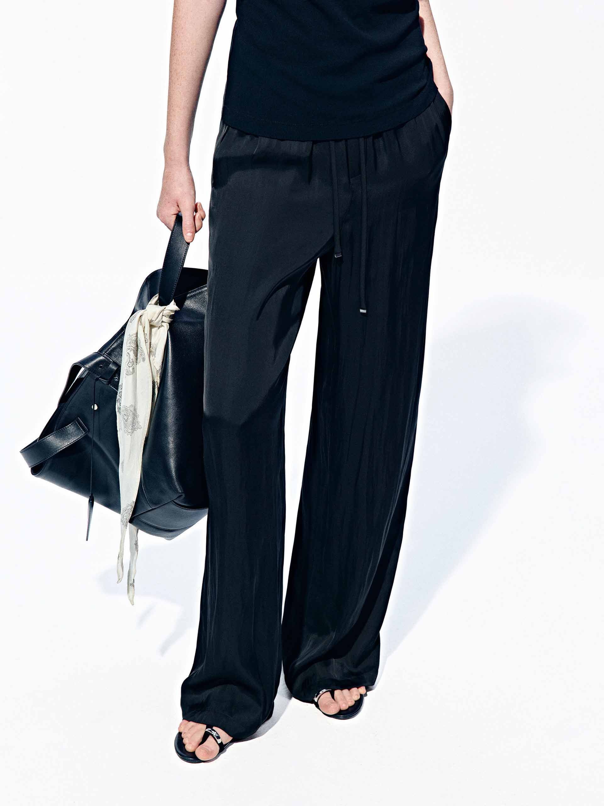Drawstring Waist Straight Pants