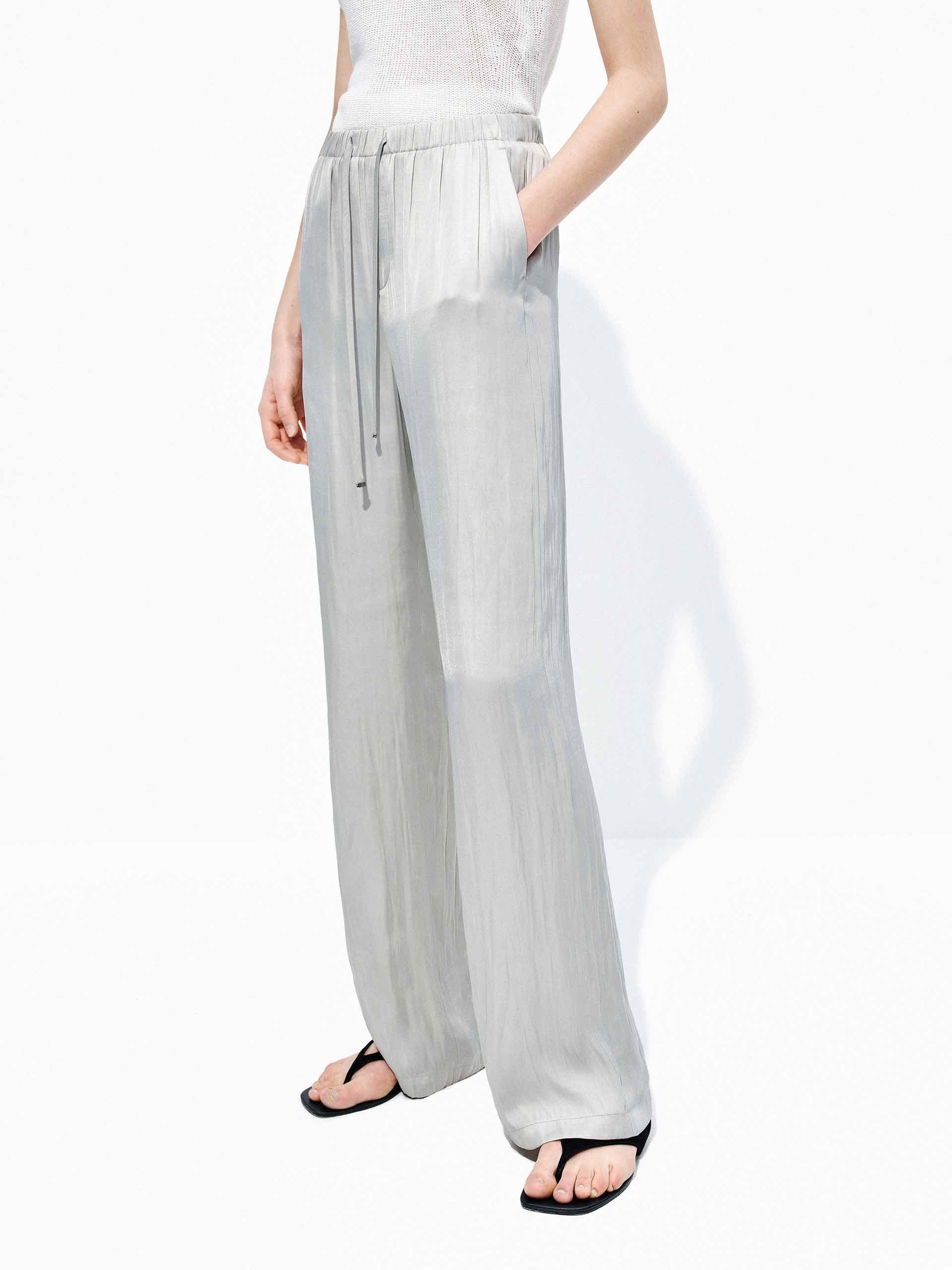 Drawstring Waist Straight Pants - Image 13