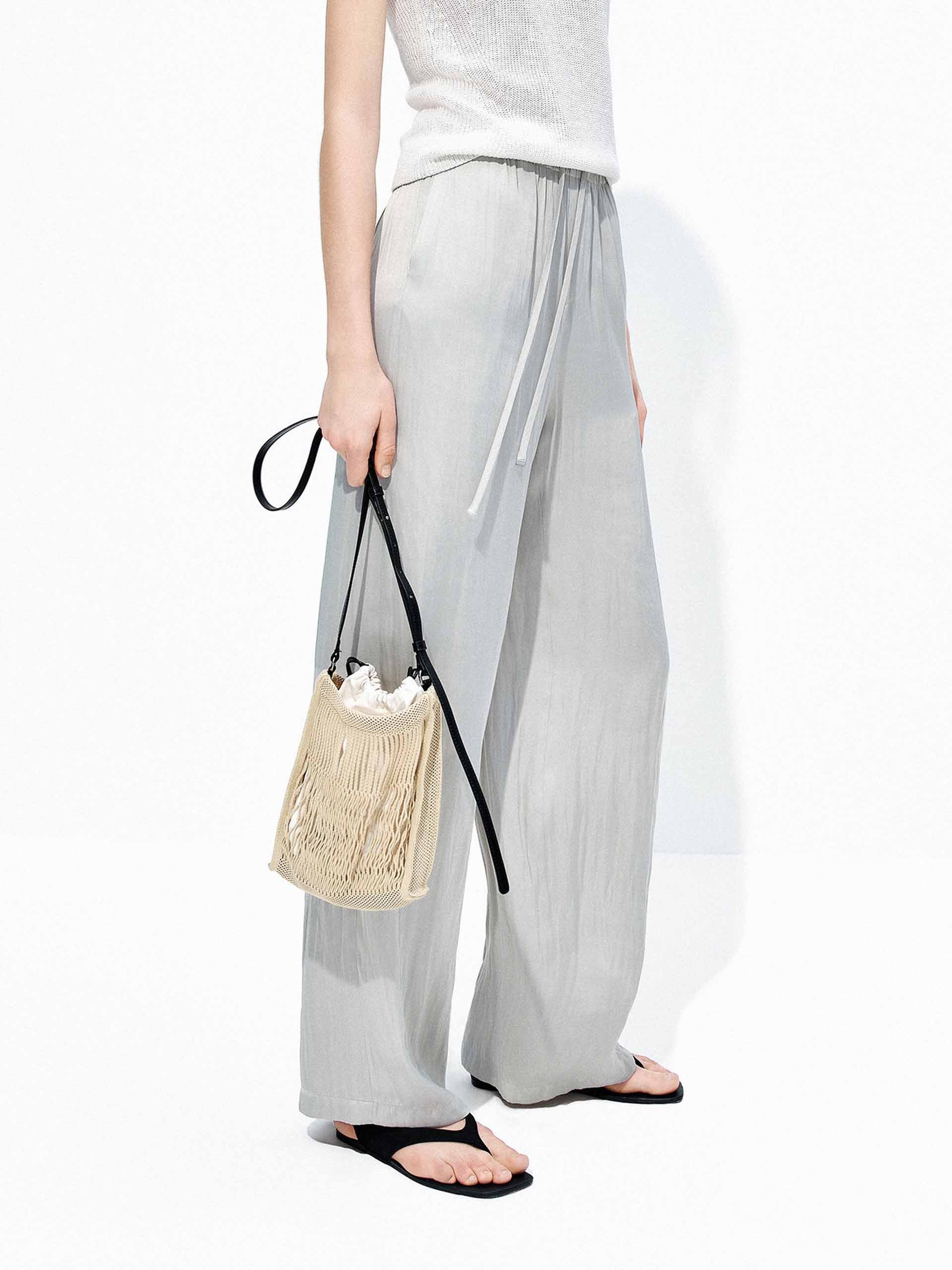 Drawstring Waist Straight Pants - Image 14