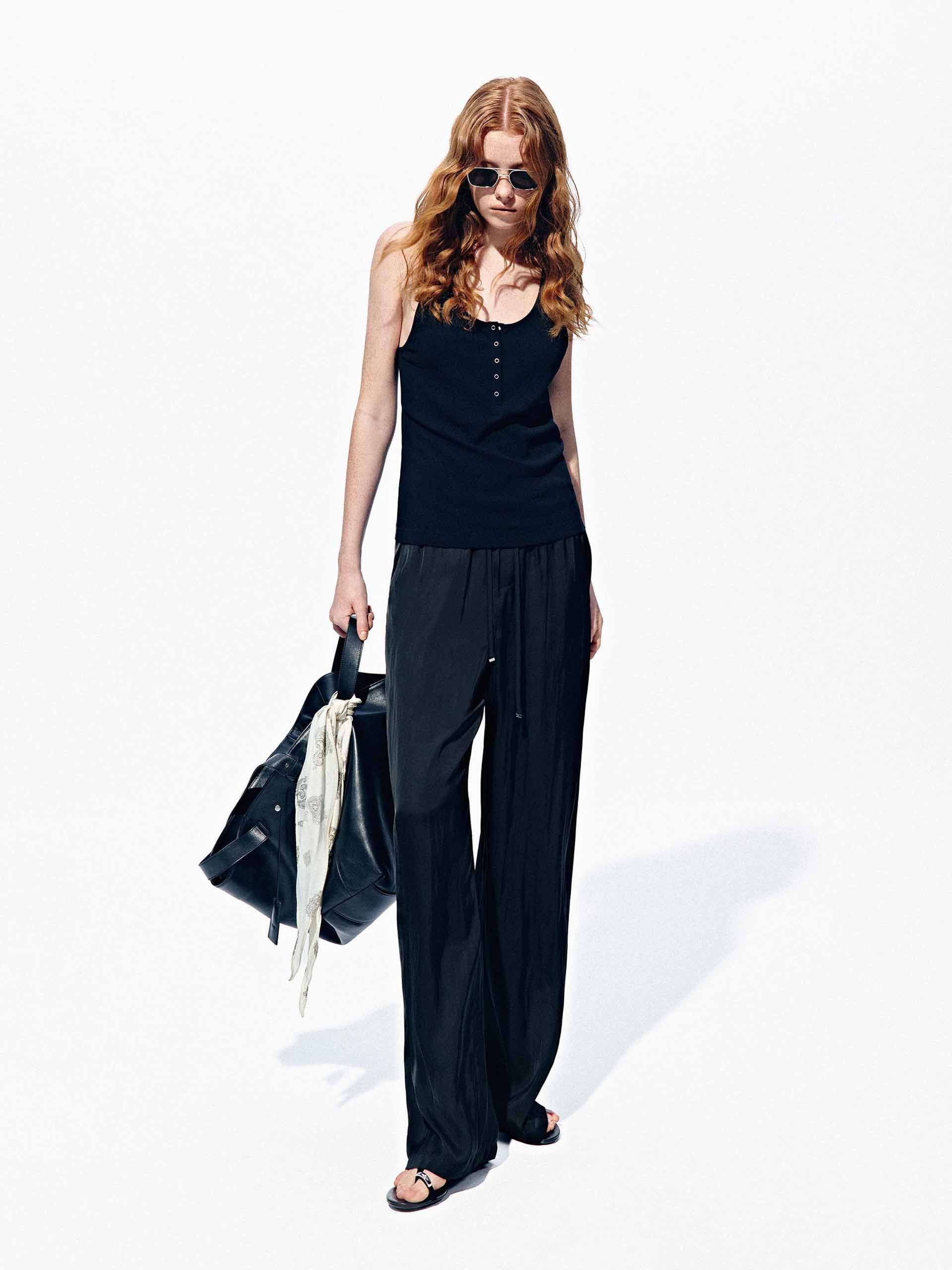 Drawstring Waist Straight Pants - Image 2