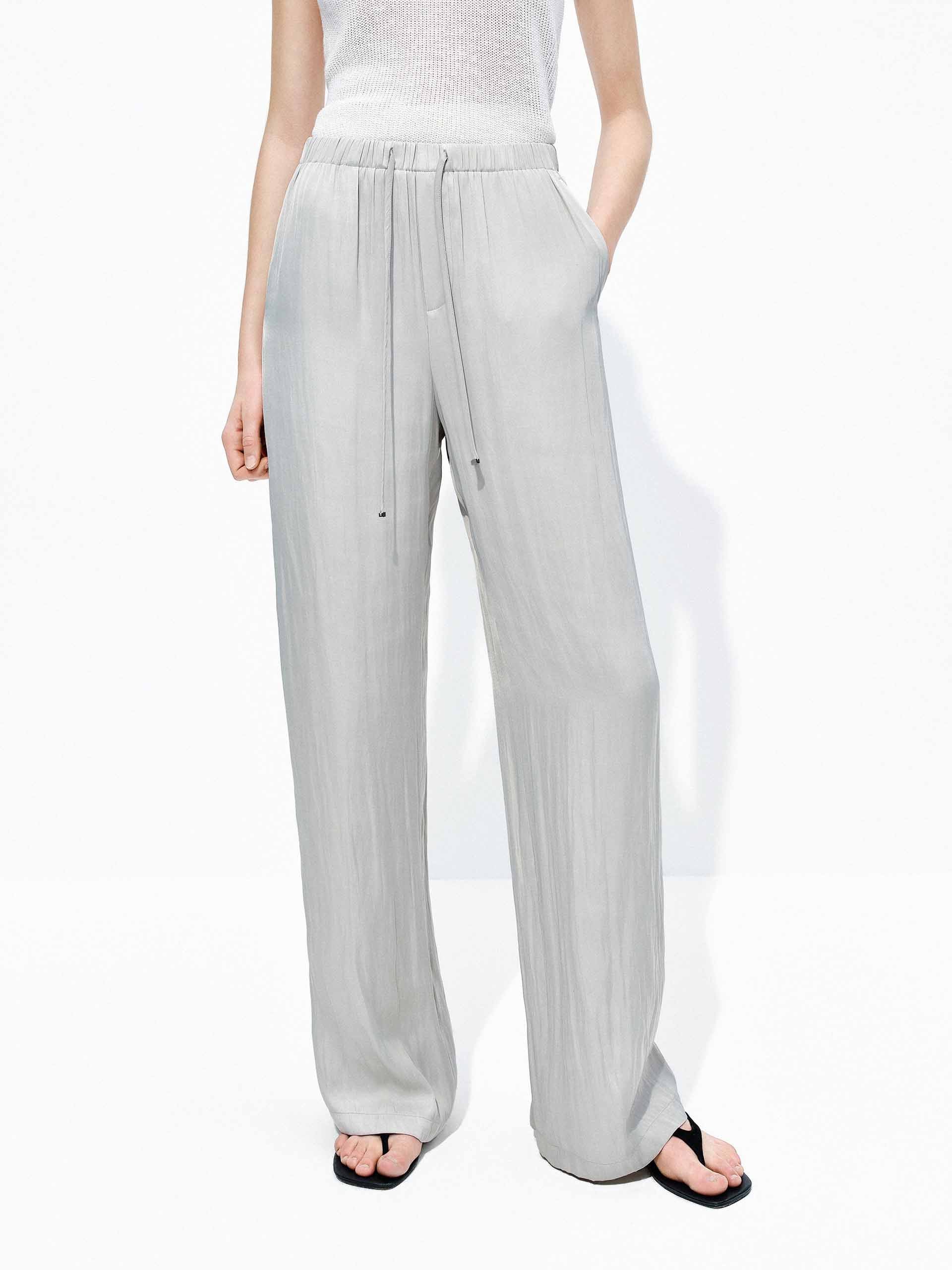 Drawstring Waist Straight Pants - Image 8