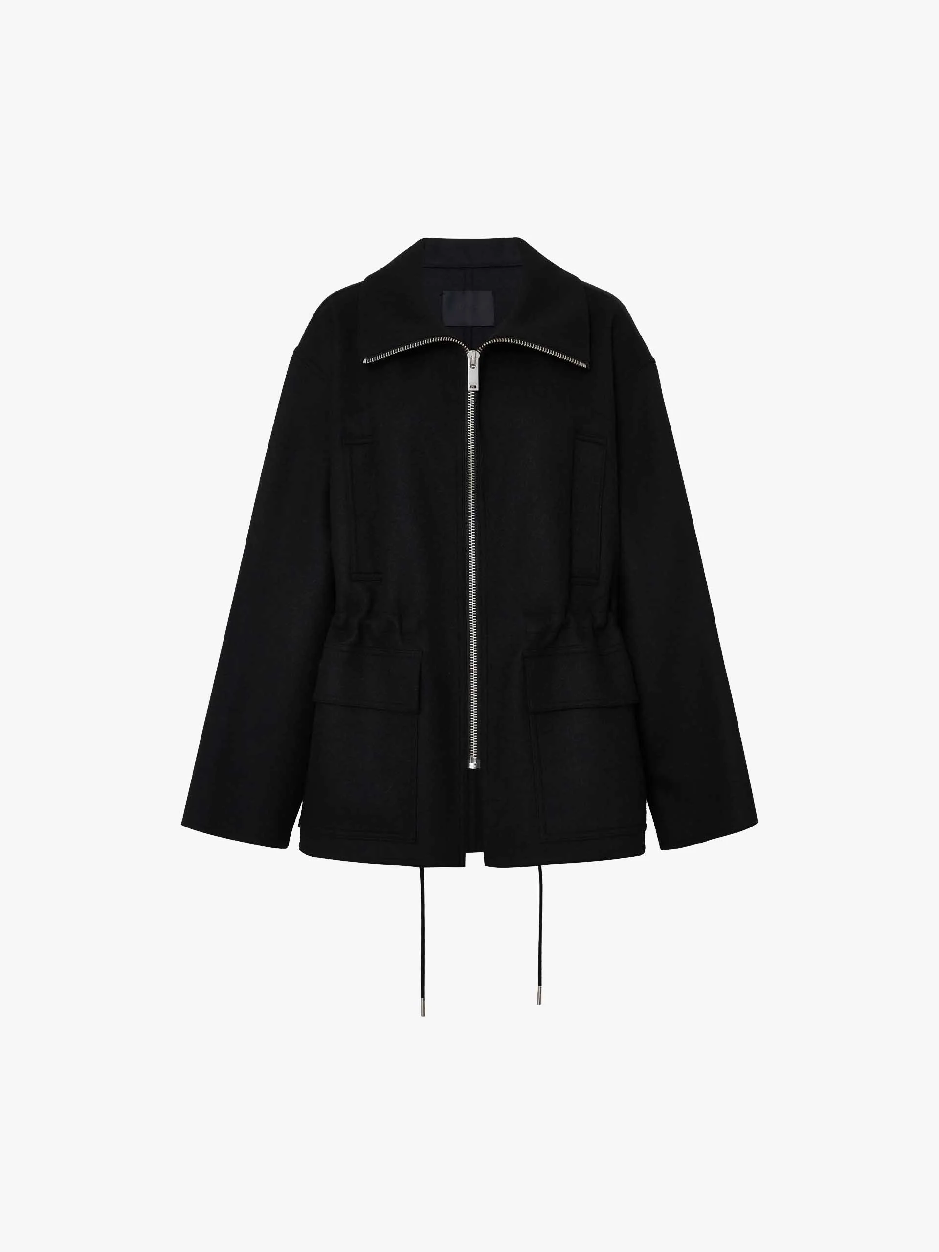 Drawstring Waist Wool Coat - Image 5