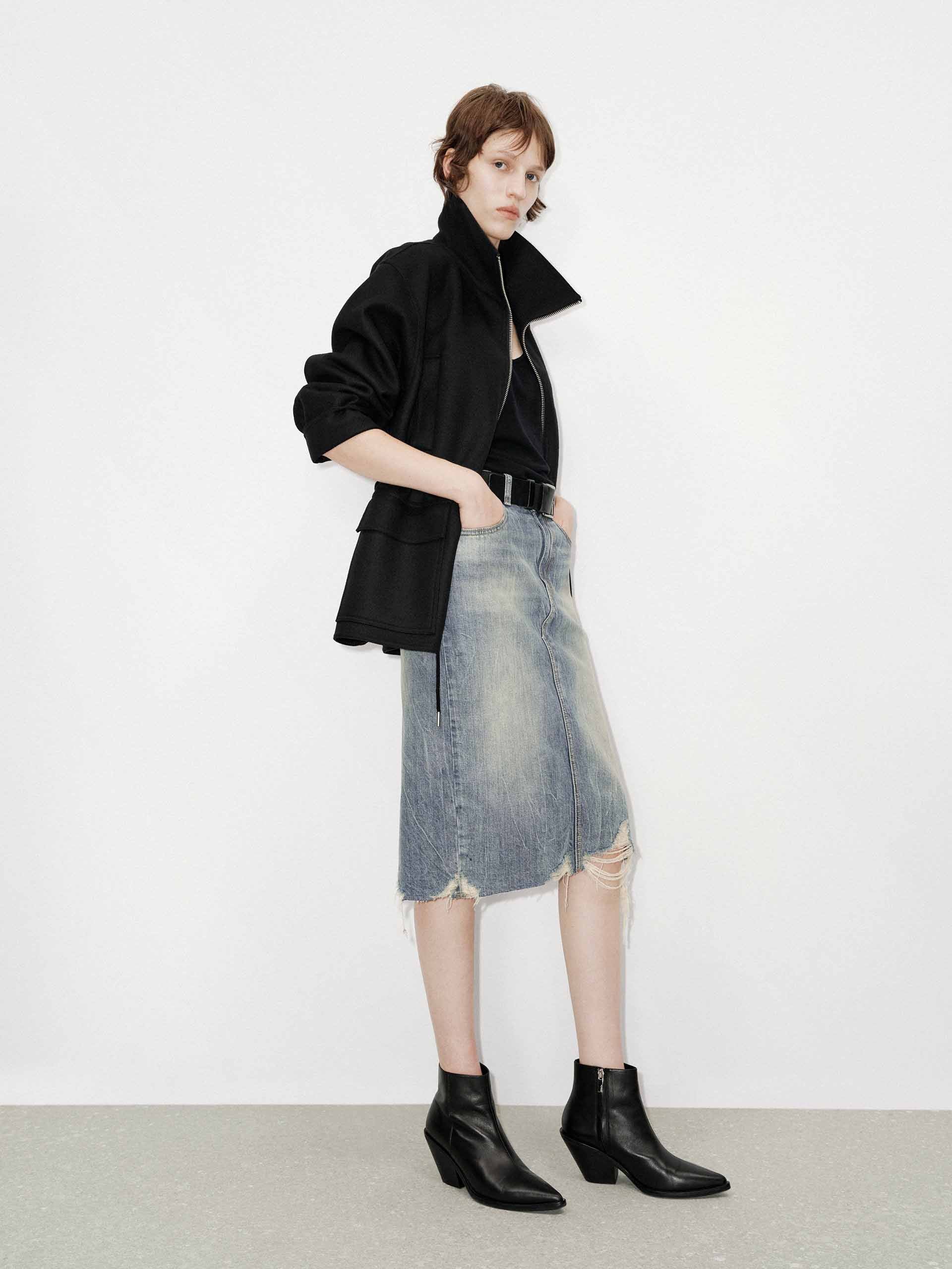 Drawstring Waist Wool Coat - Image 6