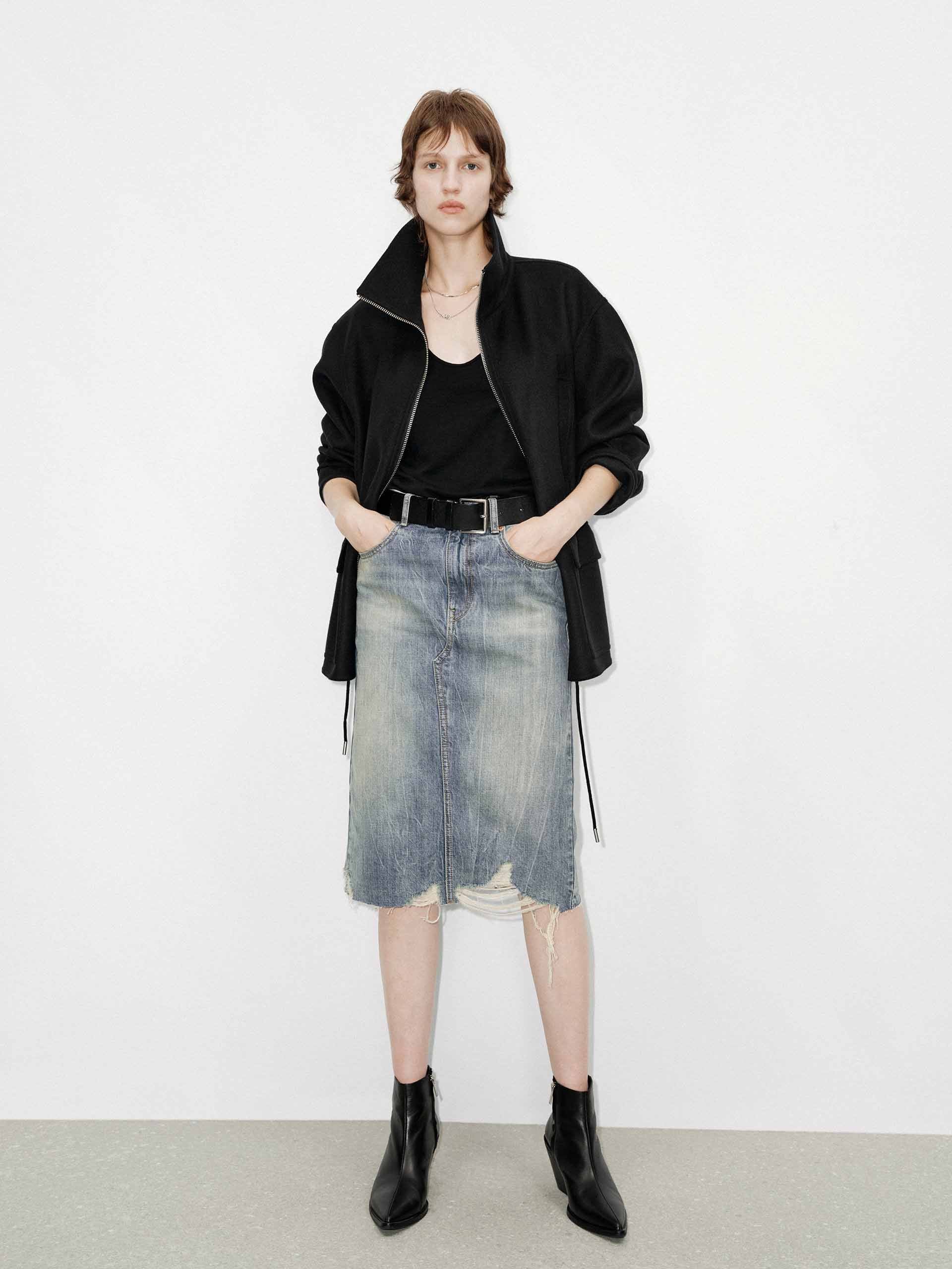Drawstring Waist Wool Coat - Image 7