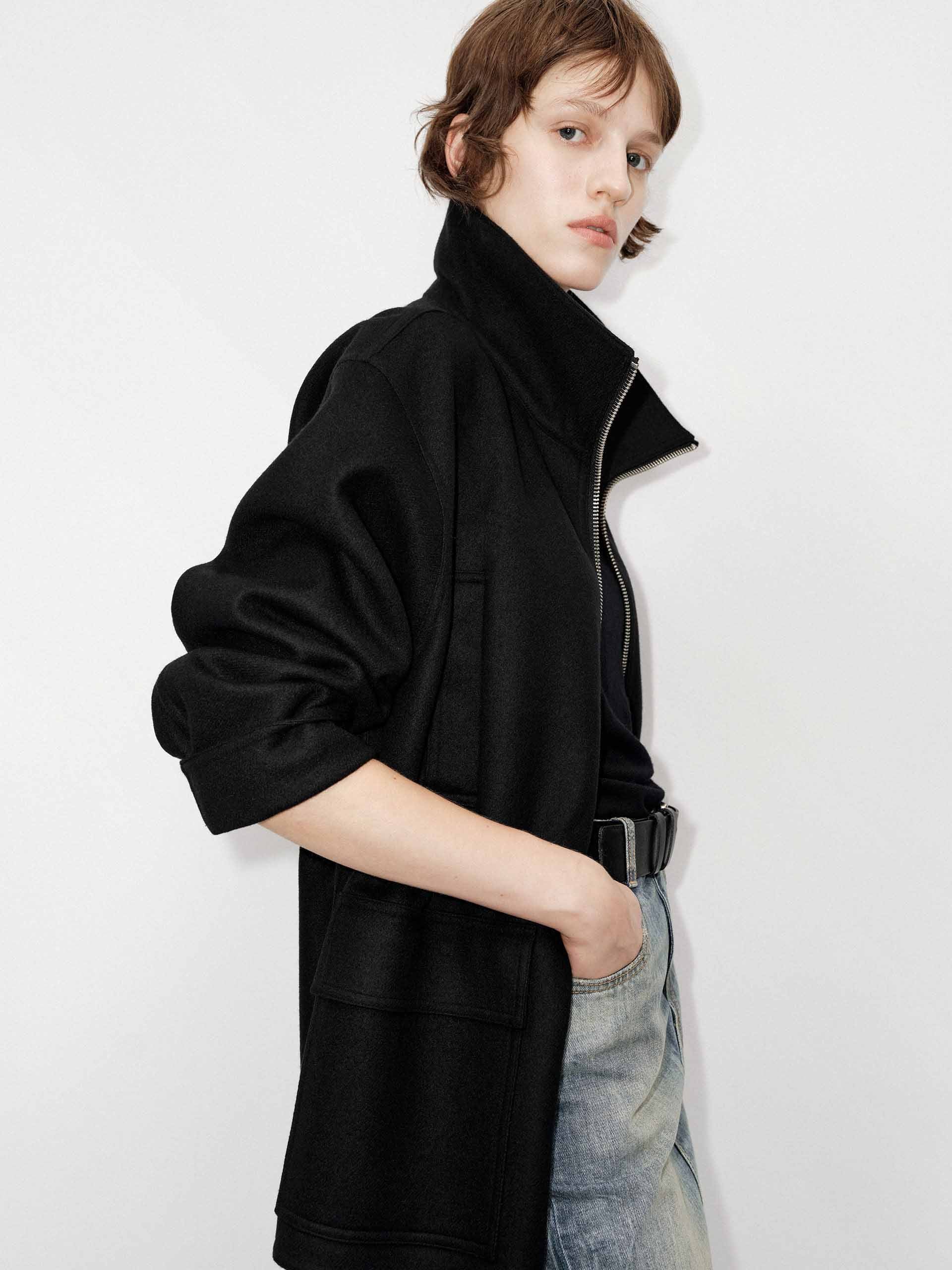 Drawstring Waist Wool Coat - Image 8