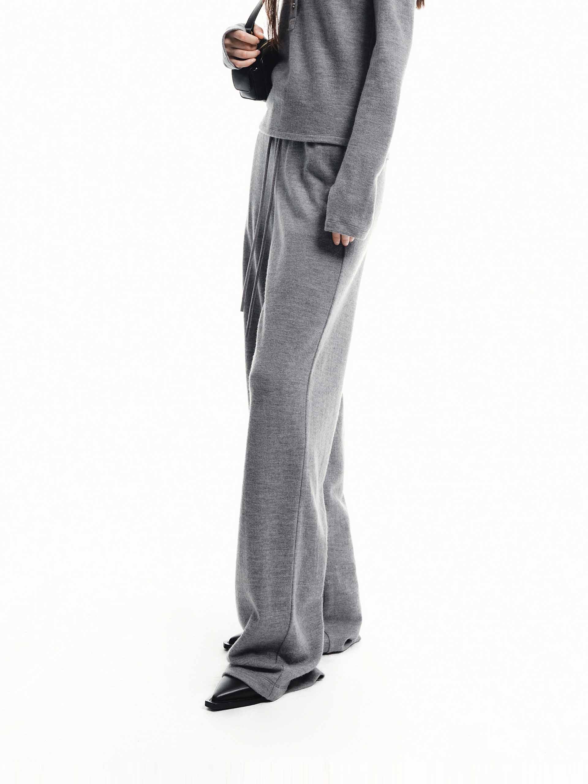 Drawstring Waist Wool Pants - Image 7