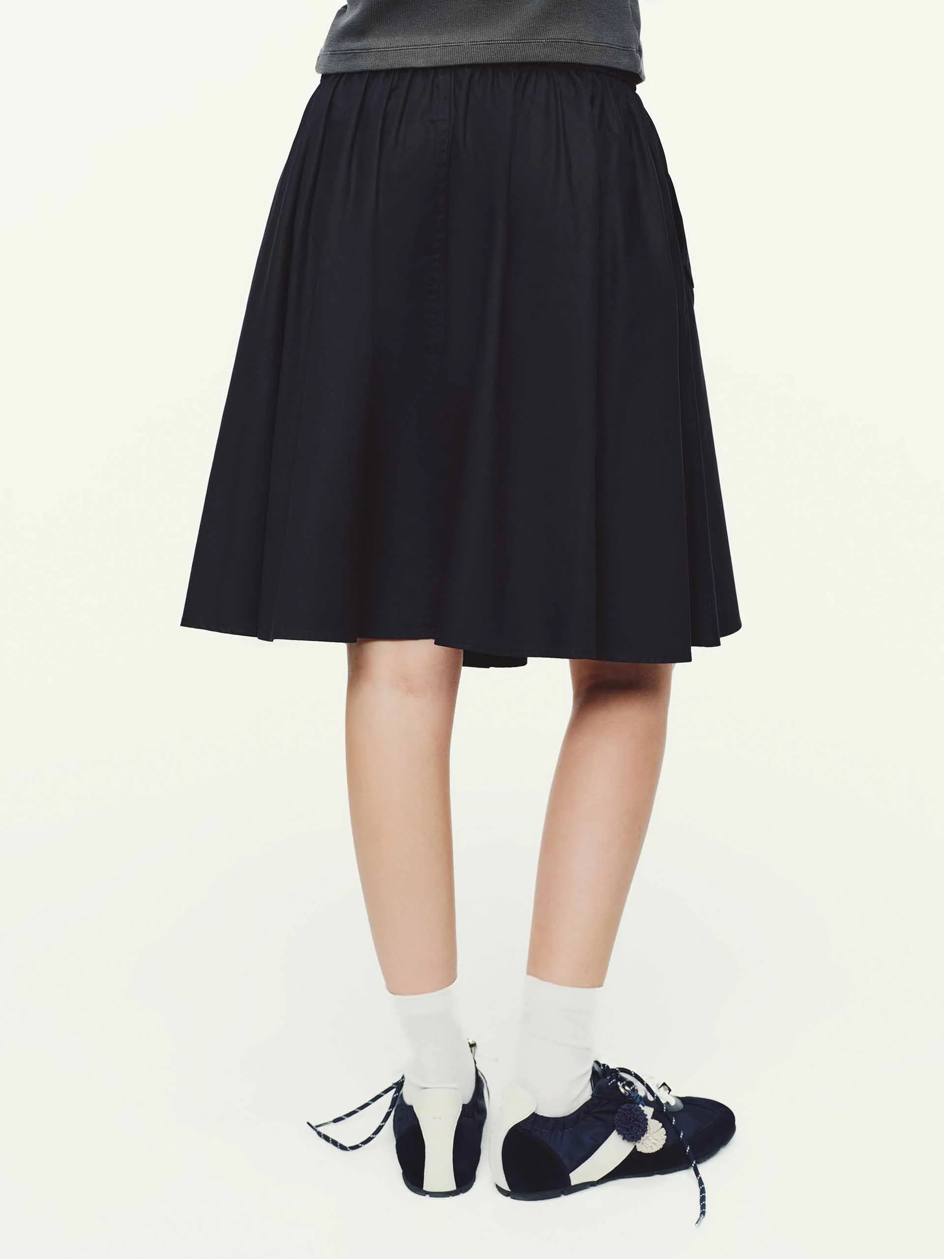 Drawstring Waistband Cotton Skirt - Image 3