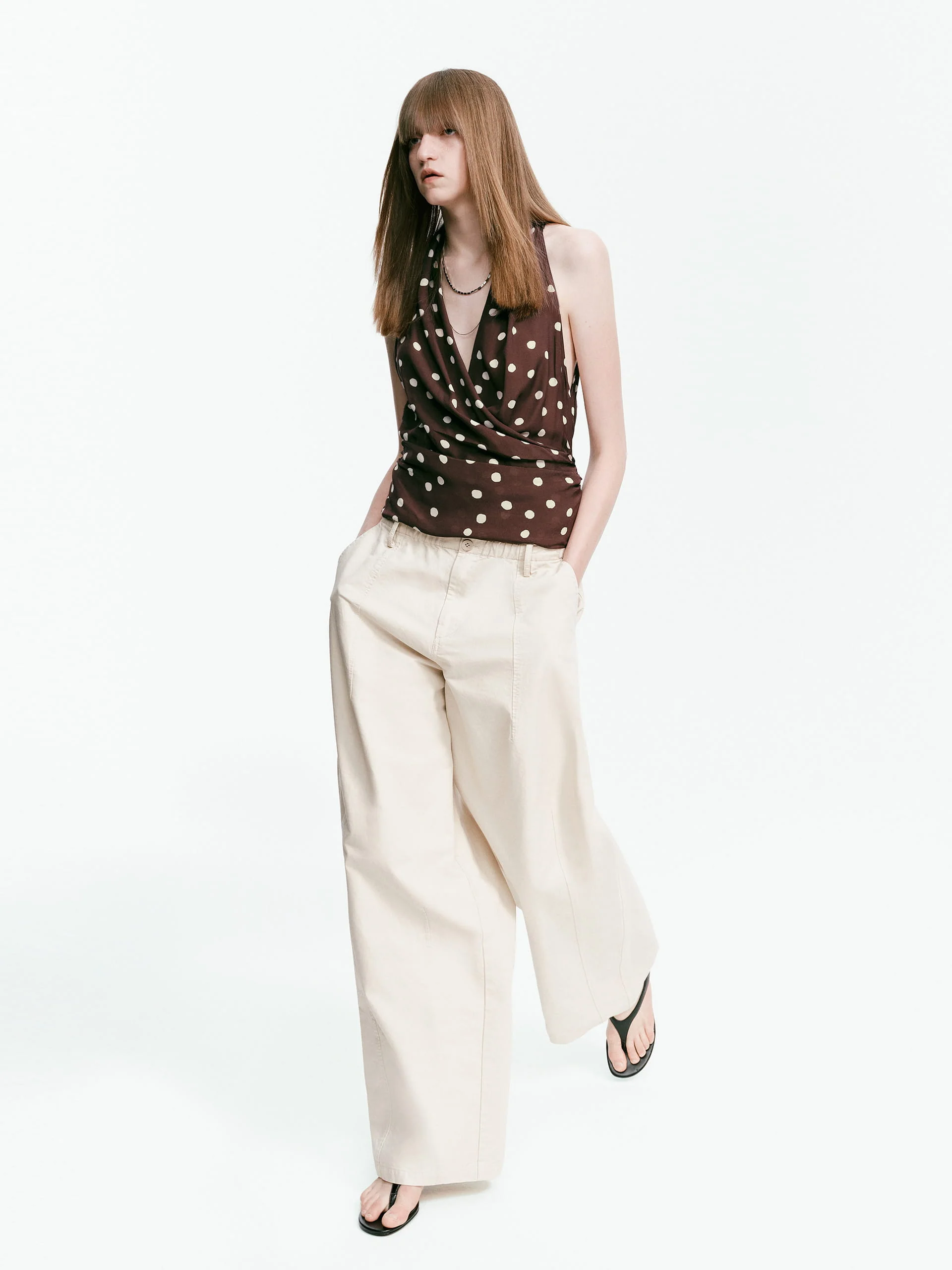 Elastic Waistband Cotton Pants - Image 2