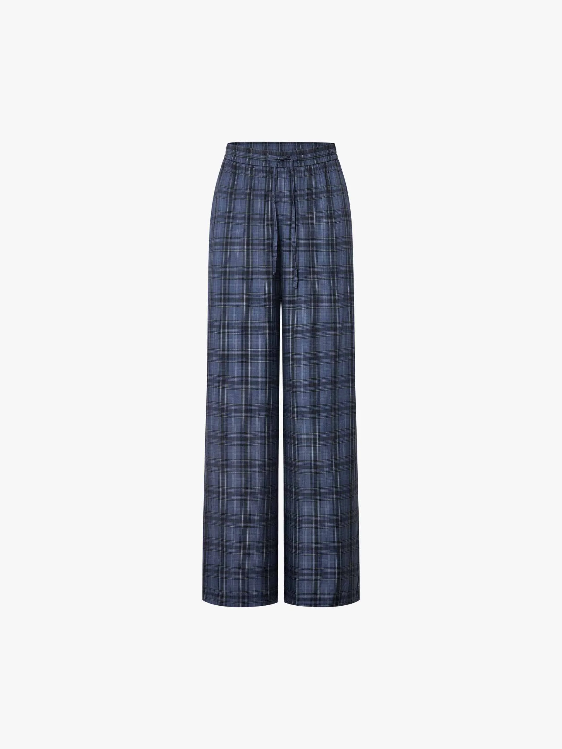 Elastic Waistband Plaid Pants - Image 5