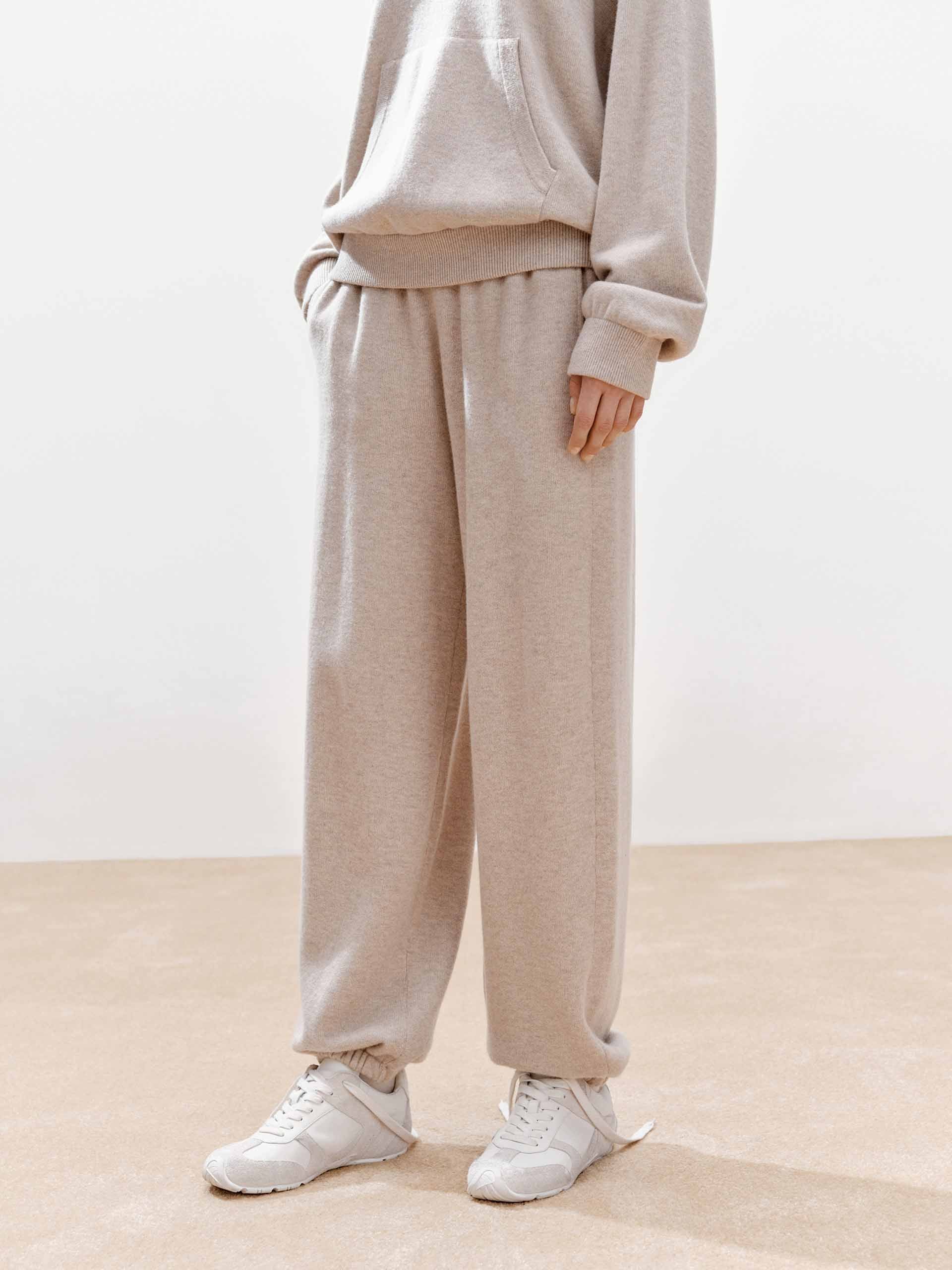 Elasticated Hem Wool Trousers - Image 3