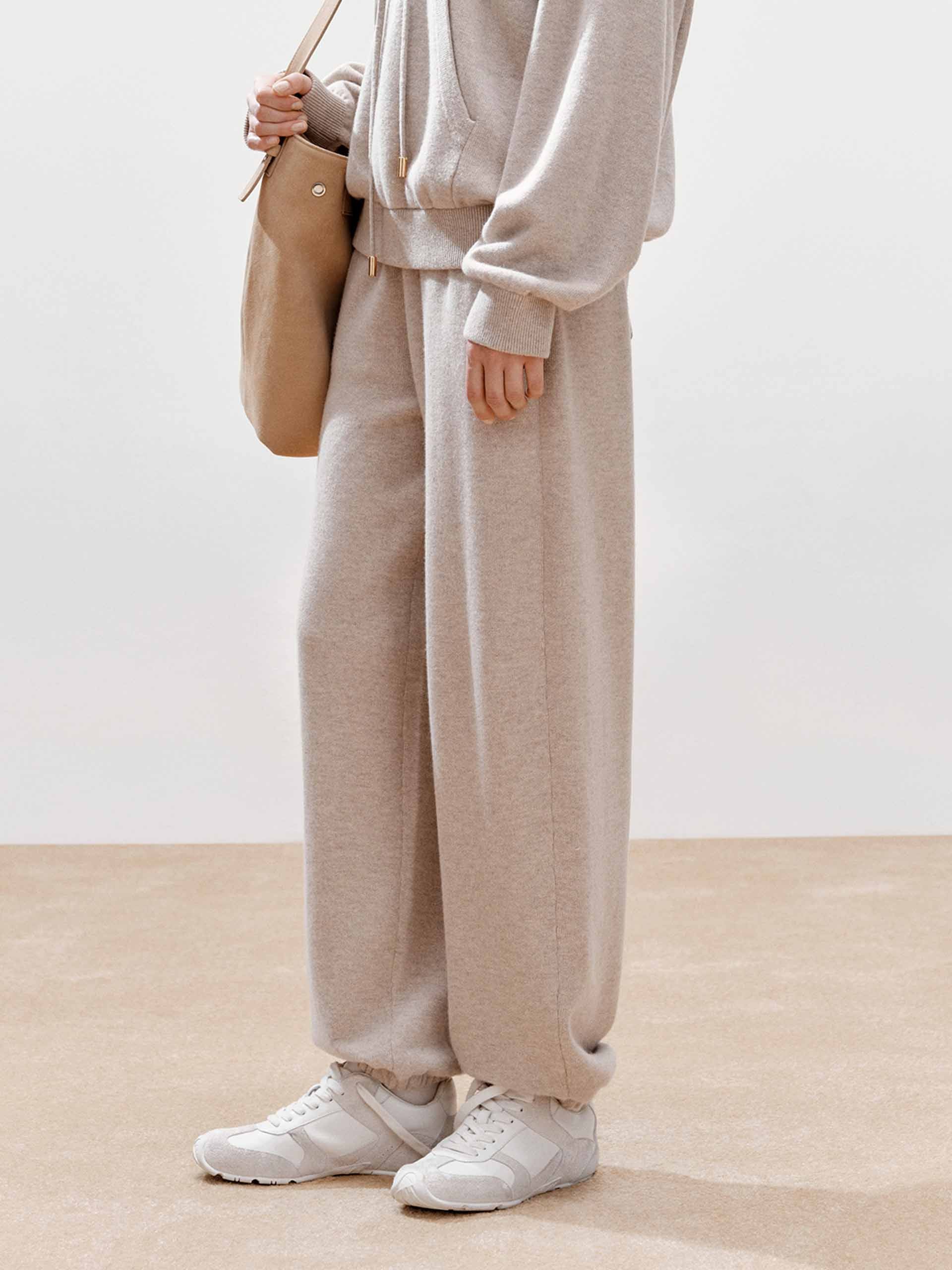 Elasticated Hem Wool Trousers - Image 8