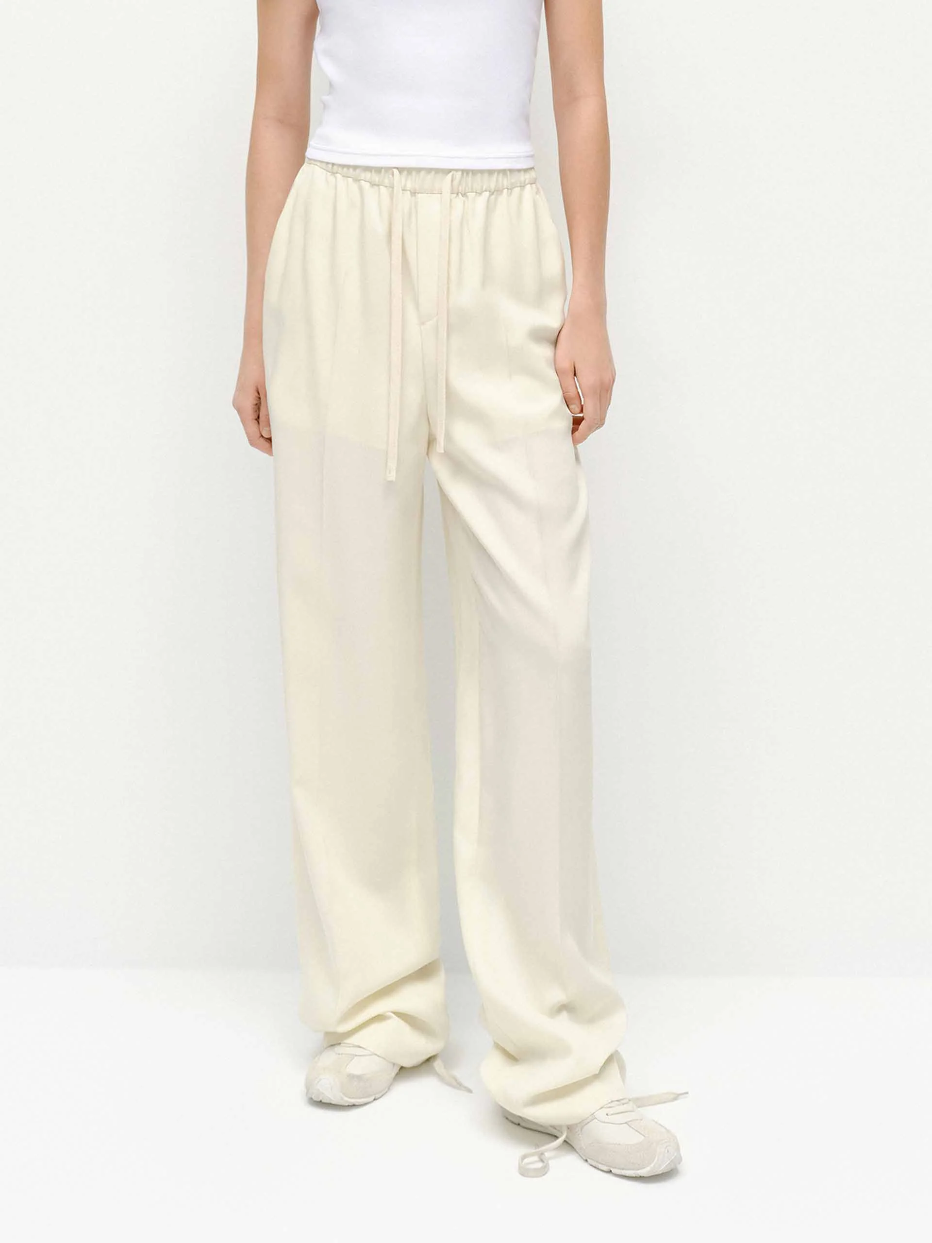 Elasticated Straight Leg Trousers