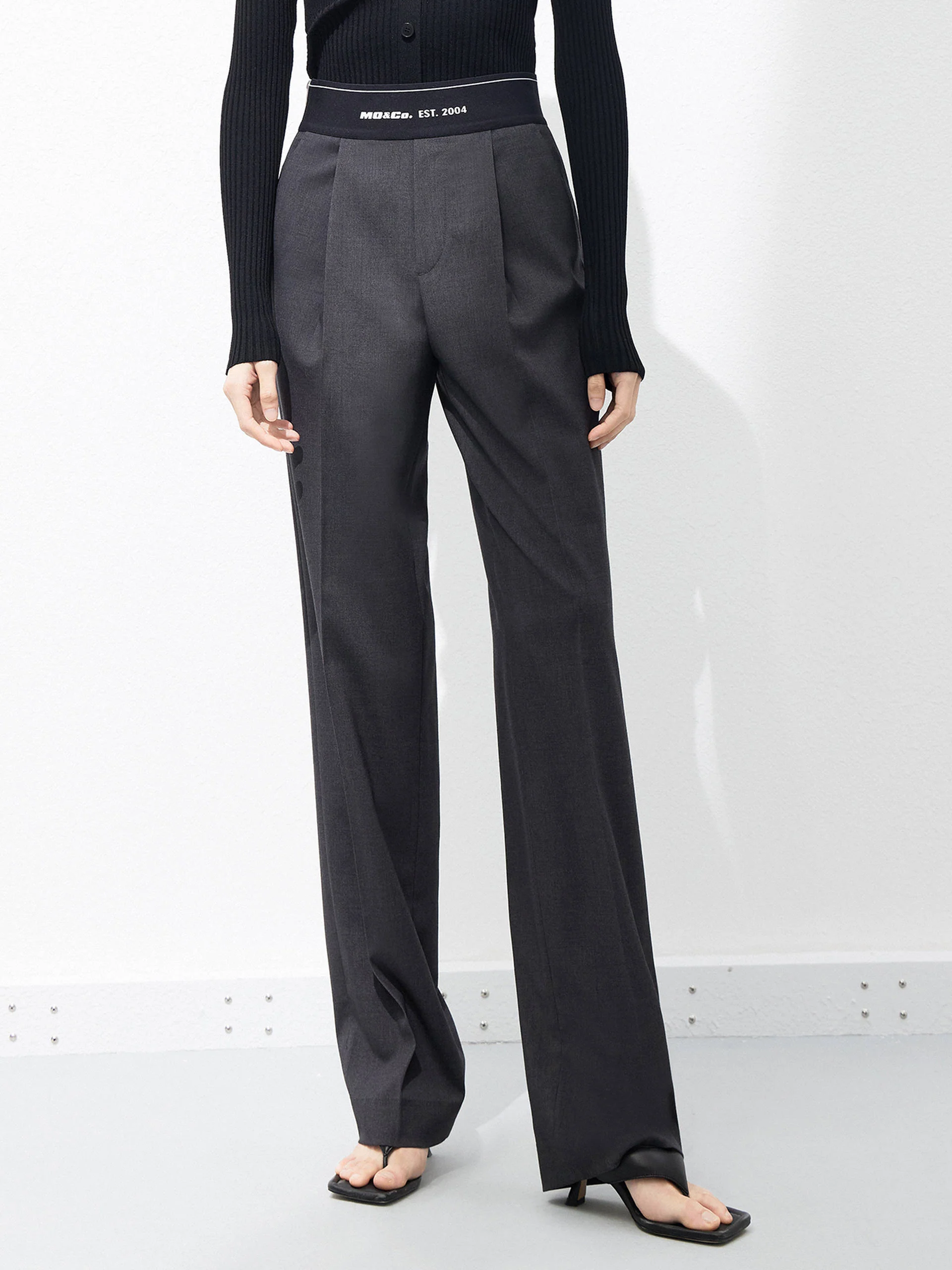 Elasticated Waist Straight Trousers - Image 5