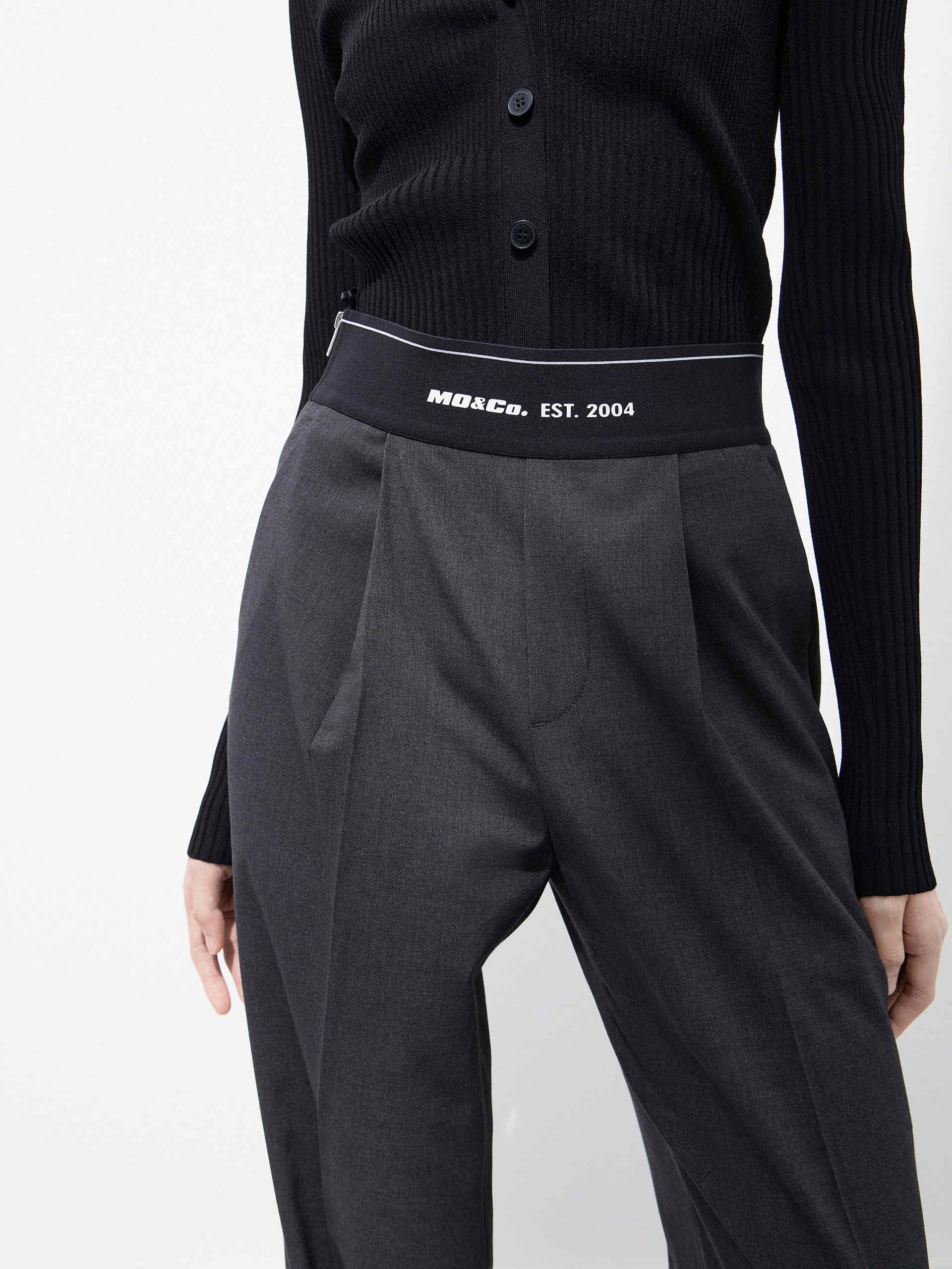 Elasticated Waist Straight Trousers - Image 8