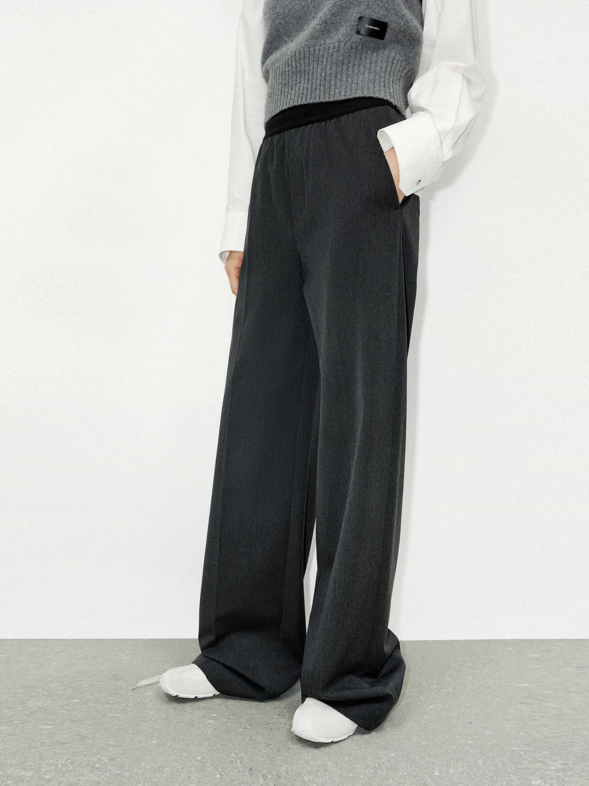 Elasticated Waist Tailored Pants - Image 6