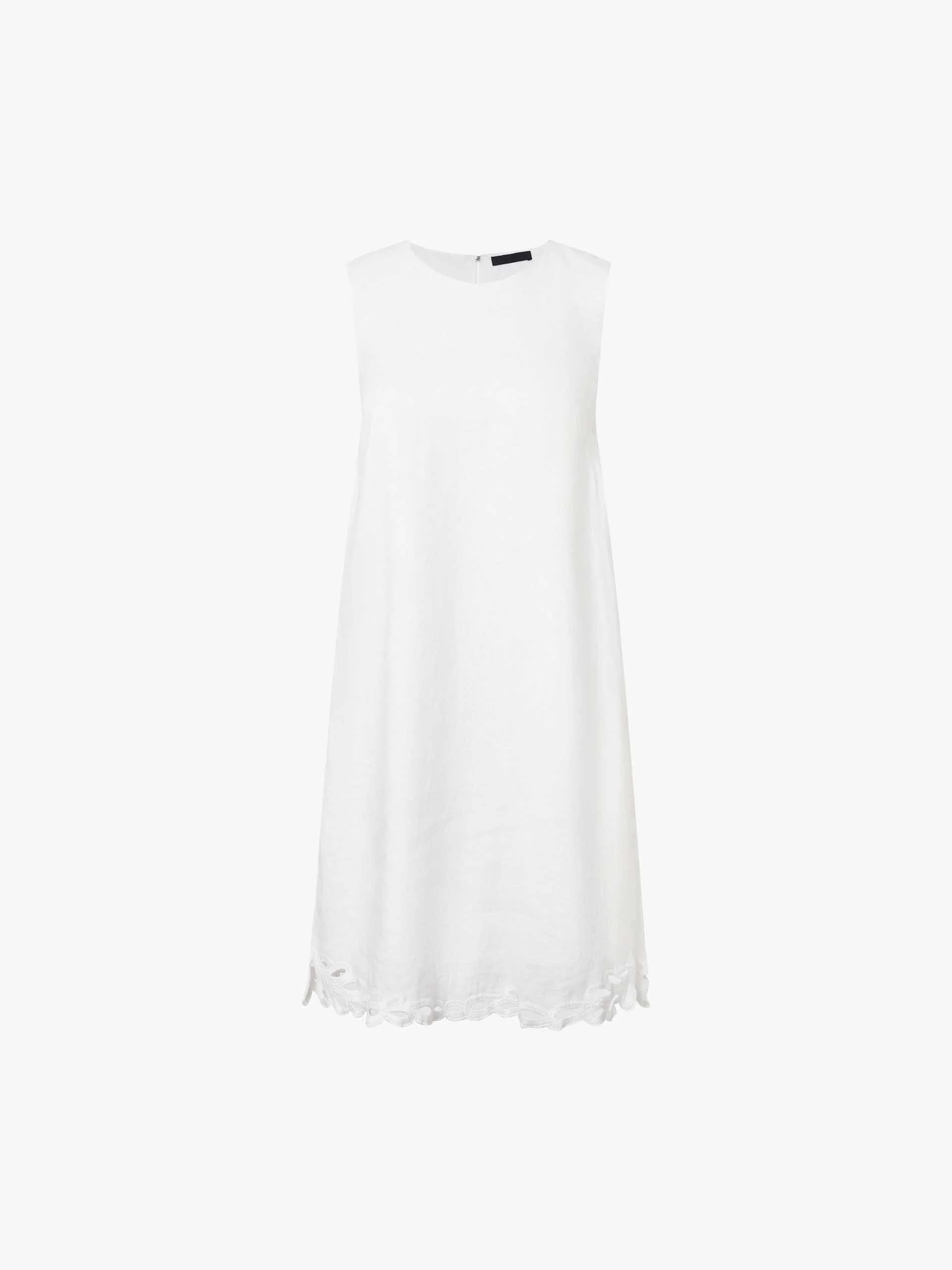 Embroidered Hem Linen Dress - Image 5