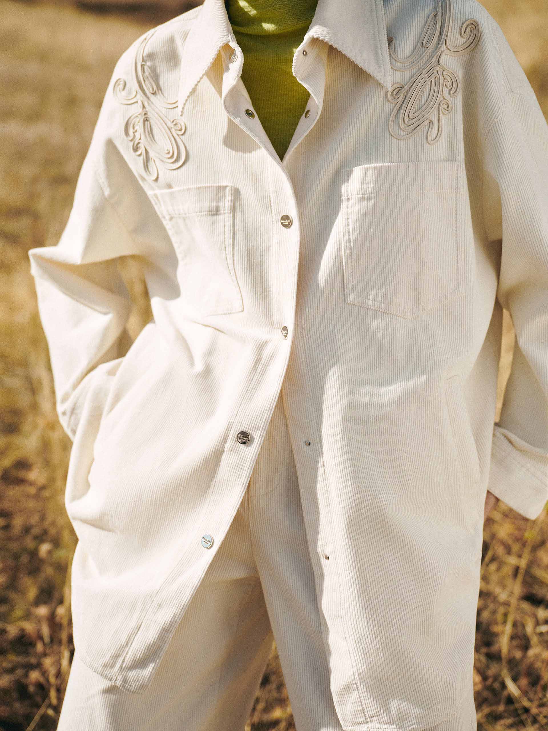 Embroidery Detail Corduroy Shirt - Image 6