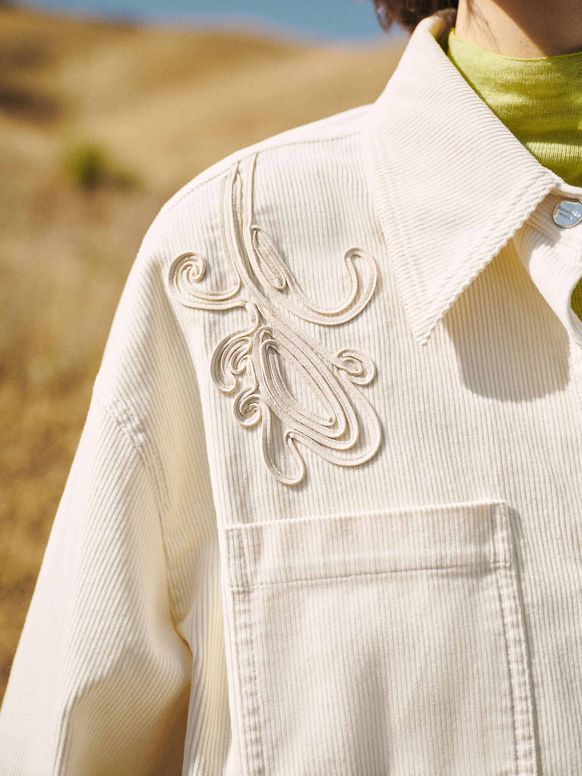 Embroidery Detail Corduroy Shirt - Image 7
