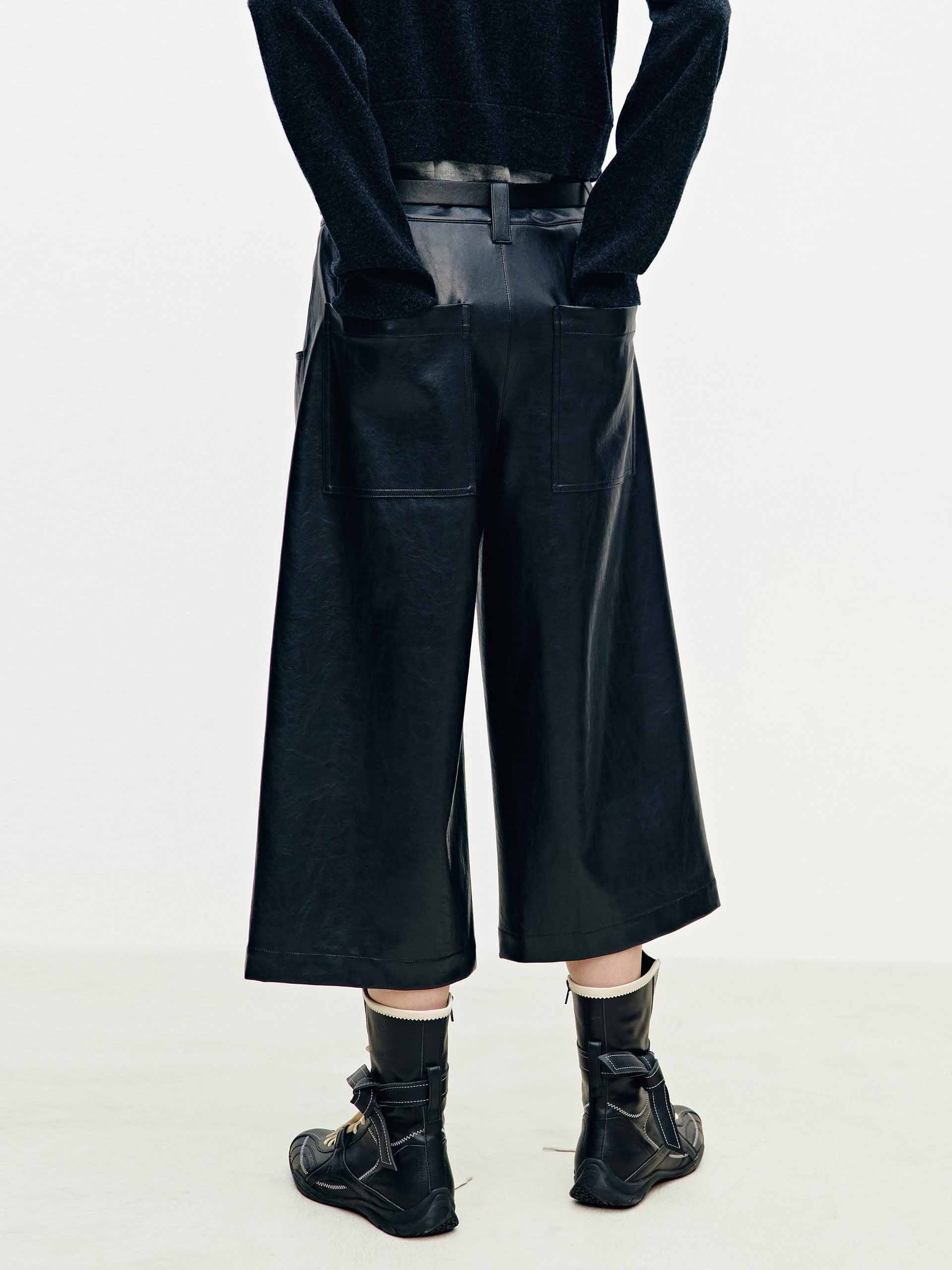 Faux Leather Cropped Pants - Image 6