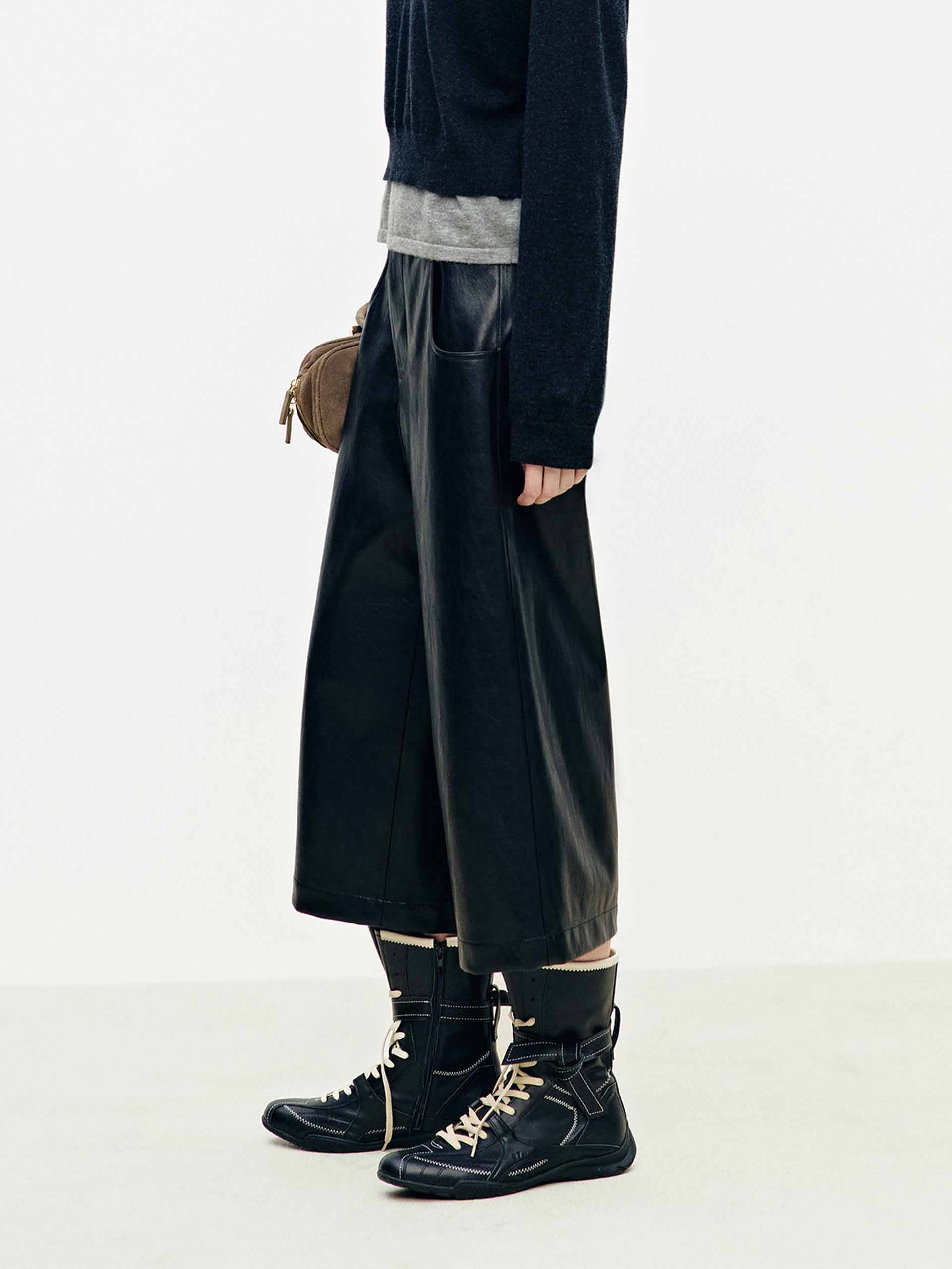 Faux Leather Cropped Pants - Image 7