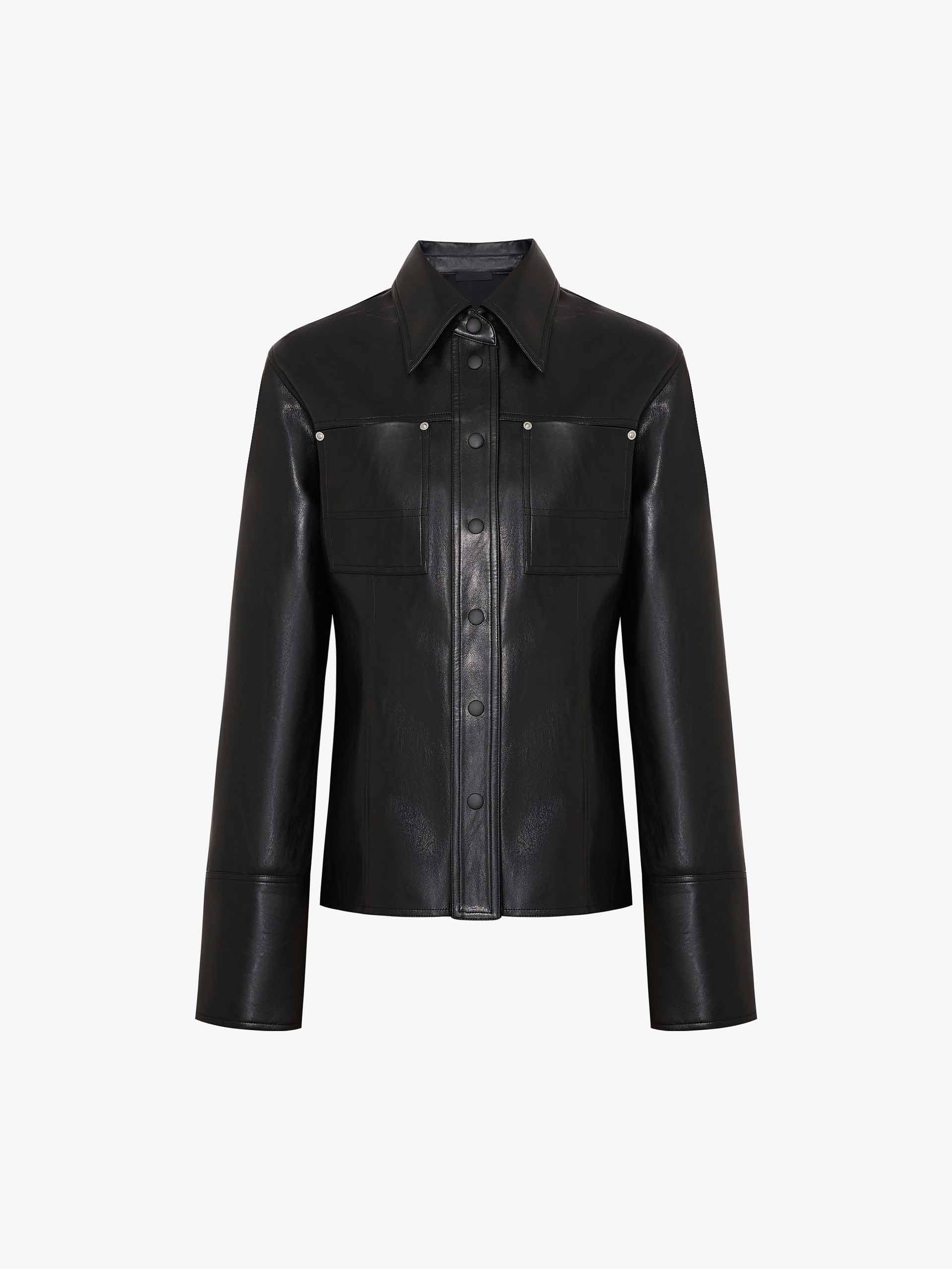 Faux Leather Fitted Jacket - Image 5
