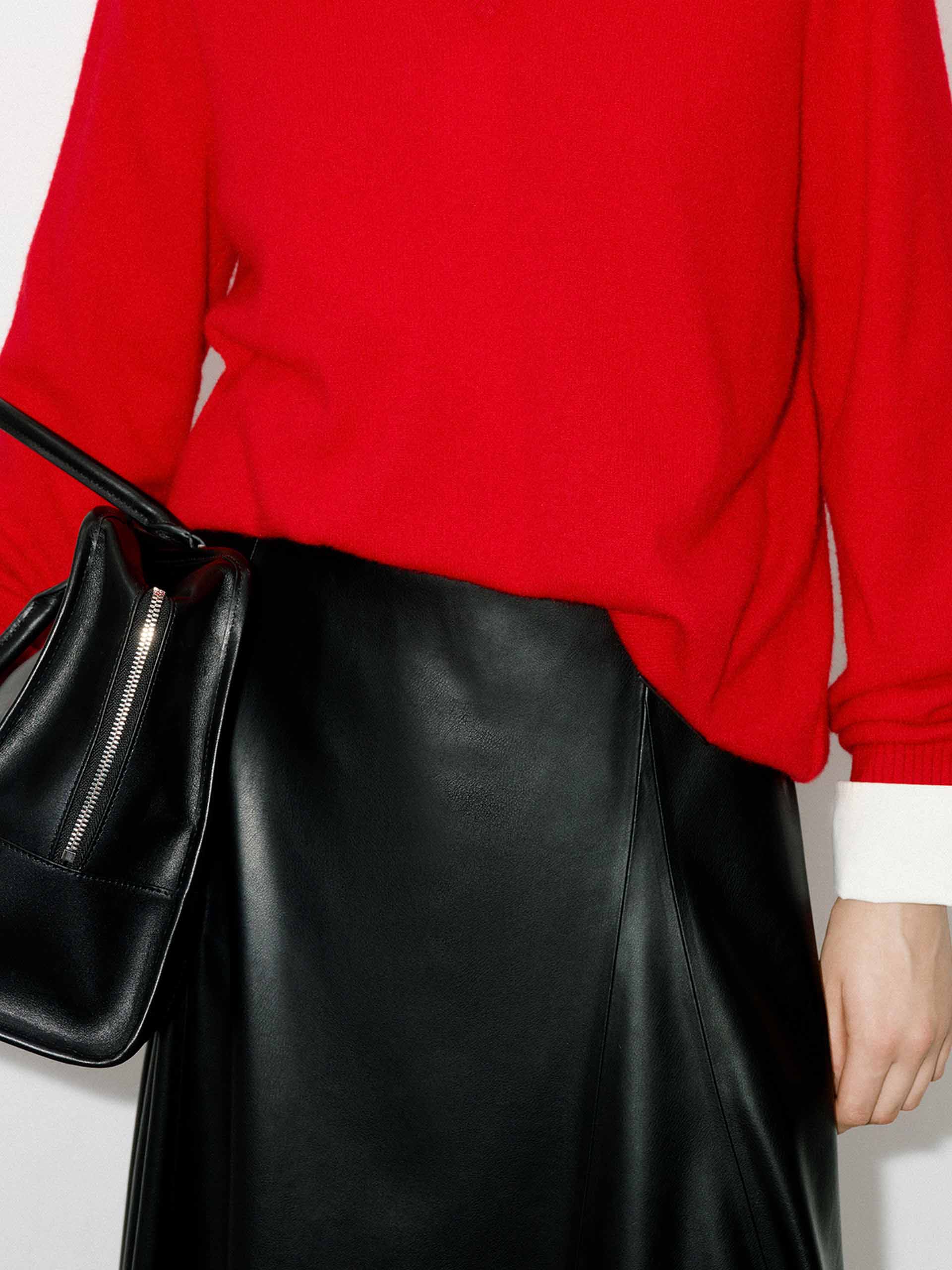 Faux Leather Midi Skirt - Image 8