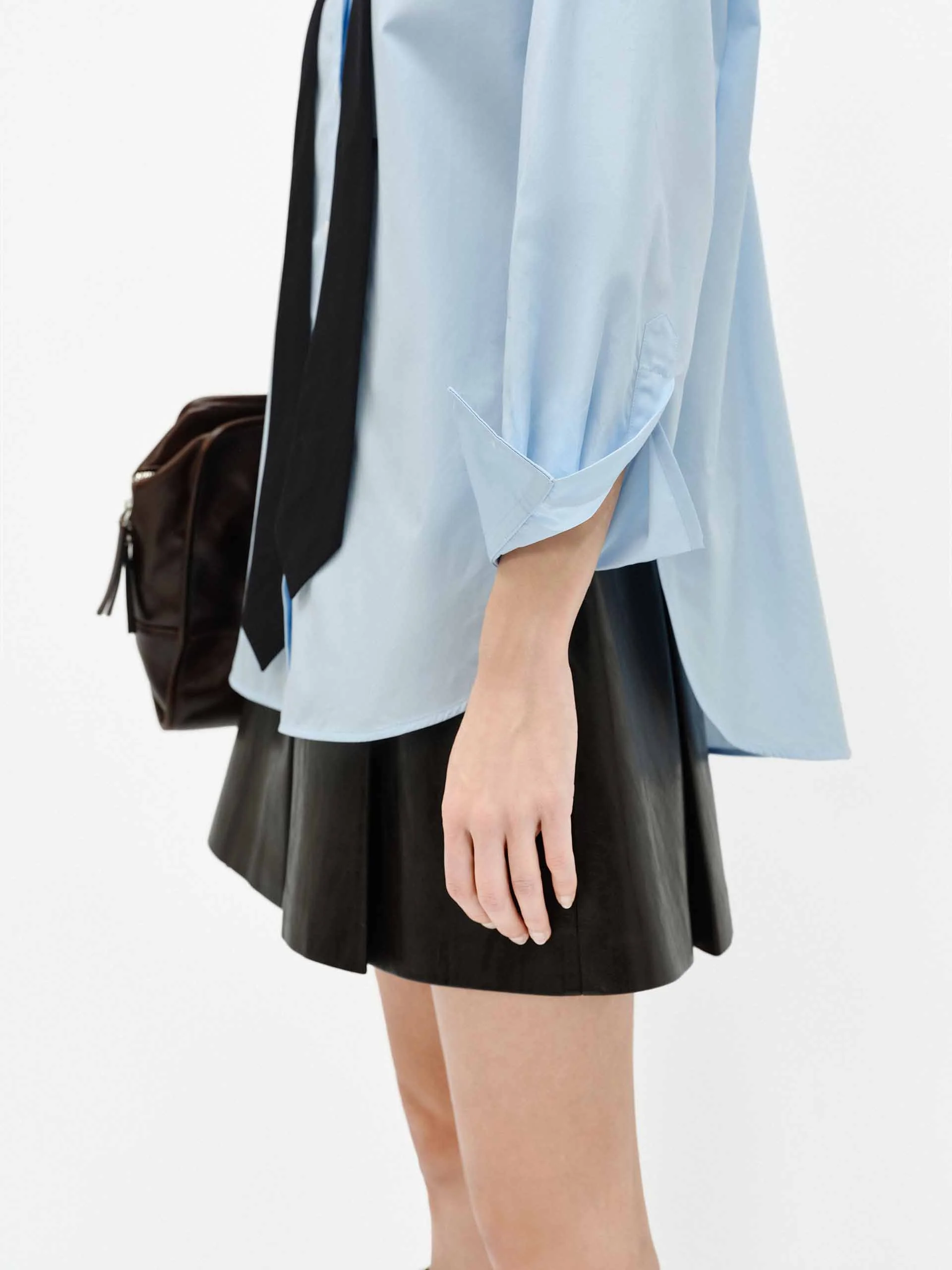 Faux Leather Pleated Skirt - Image 11