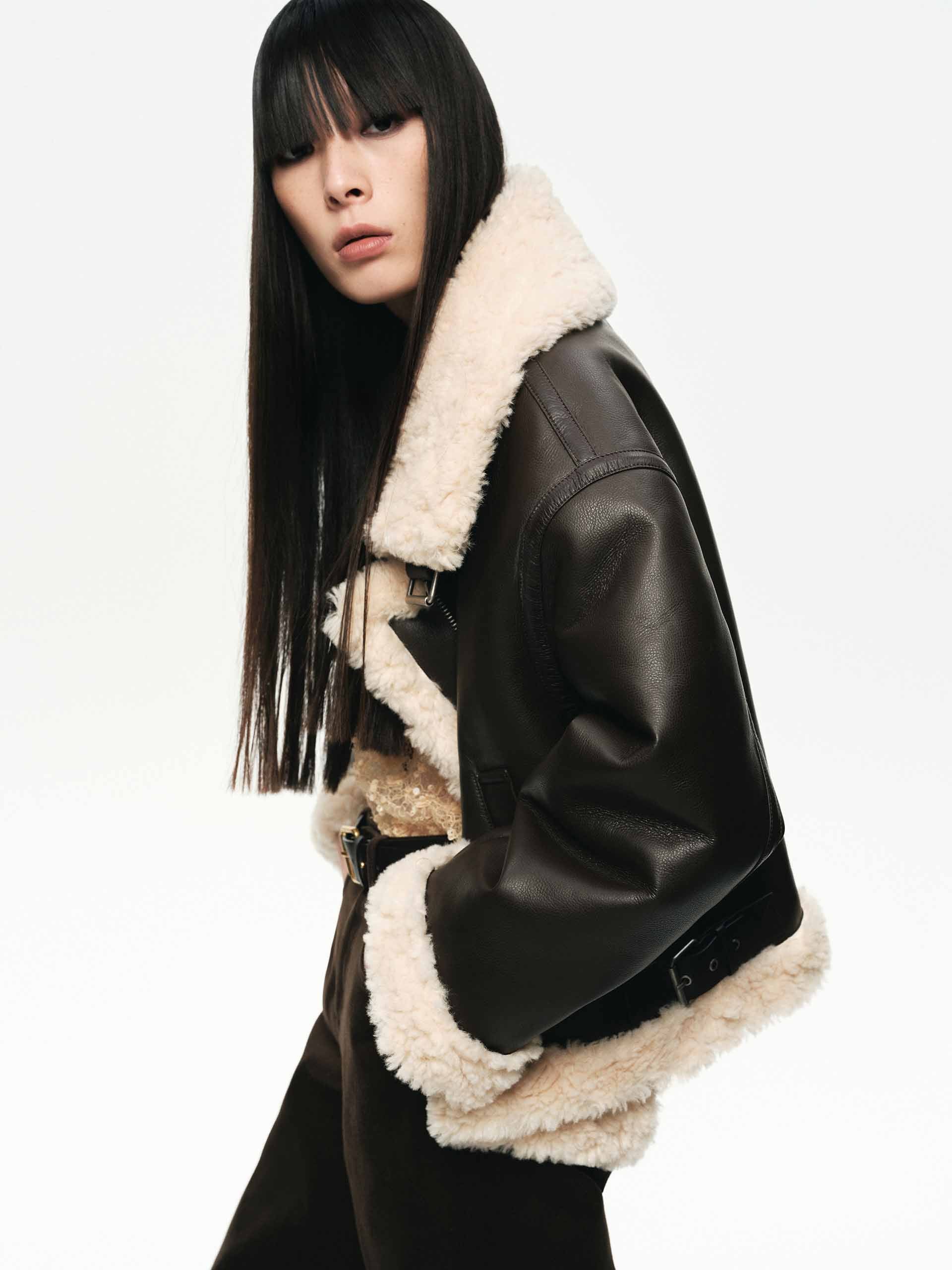 Faux Shearling Detail Coat - Image 3