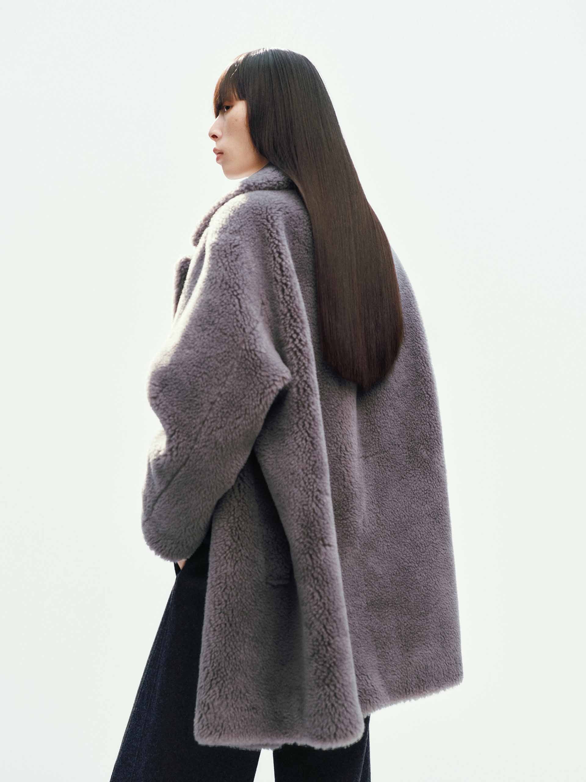 Faux Shearling Lapel Coat - Image 11