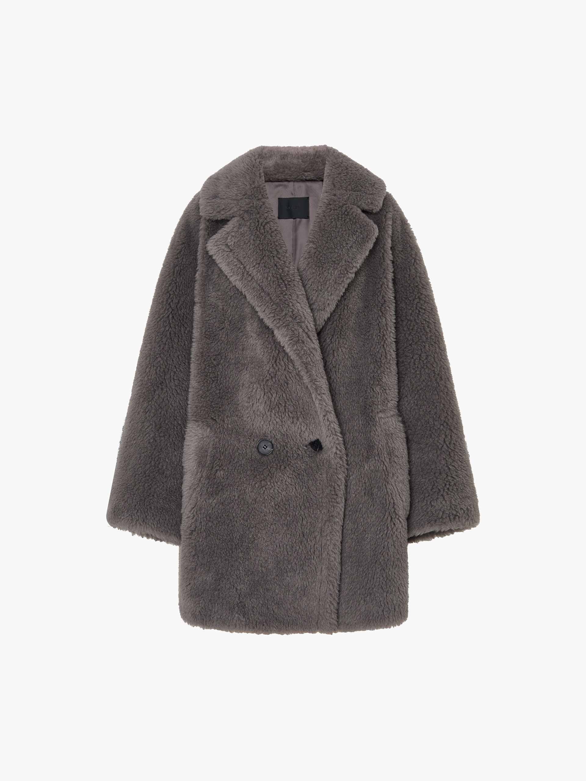 Faux Shearling Lapel Coat - Image 13
