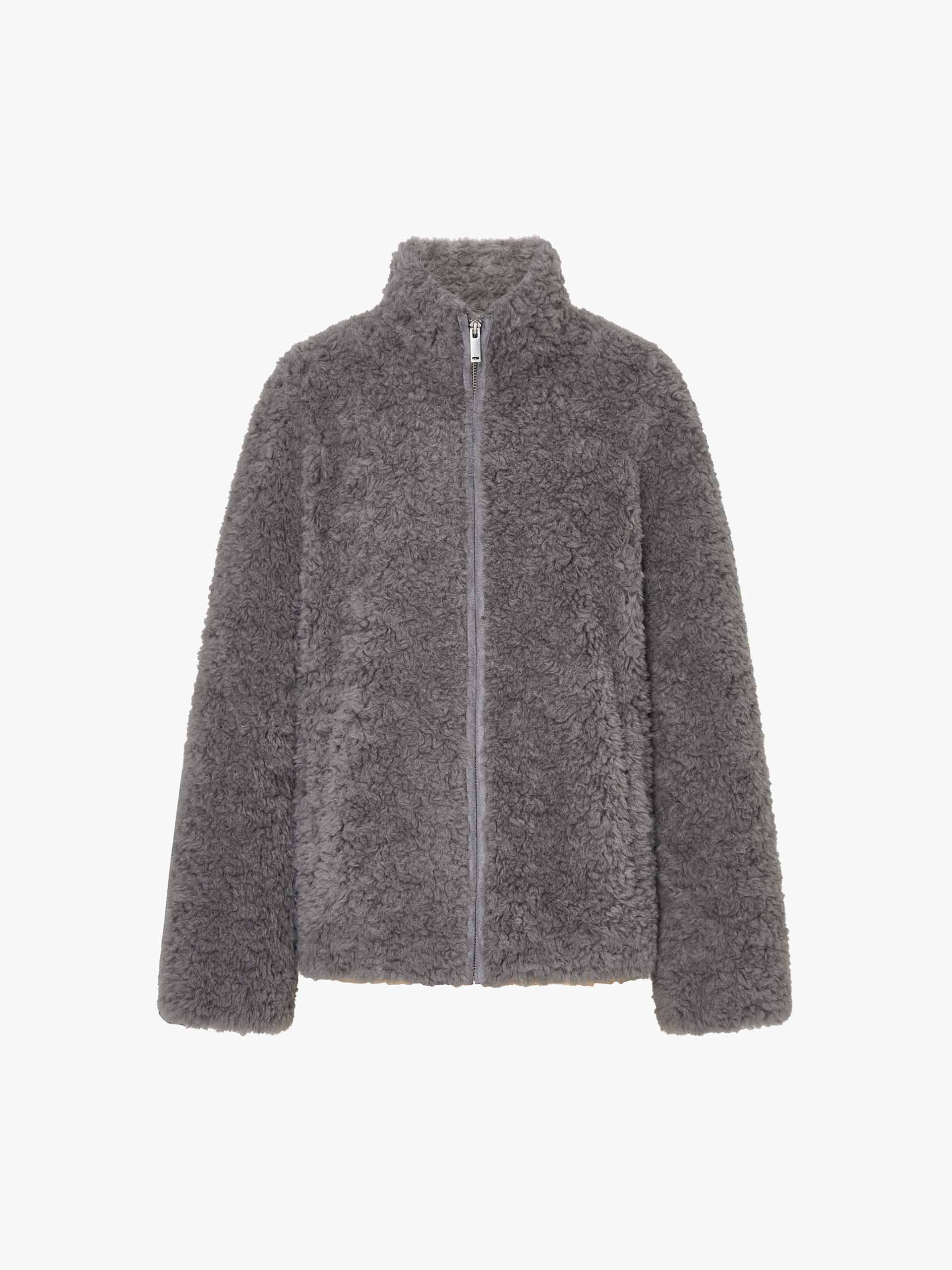 Faux Shearling Zipper Coat - Image 13