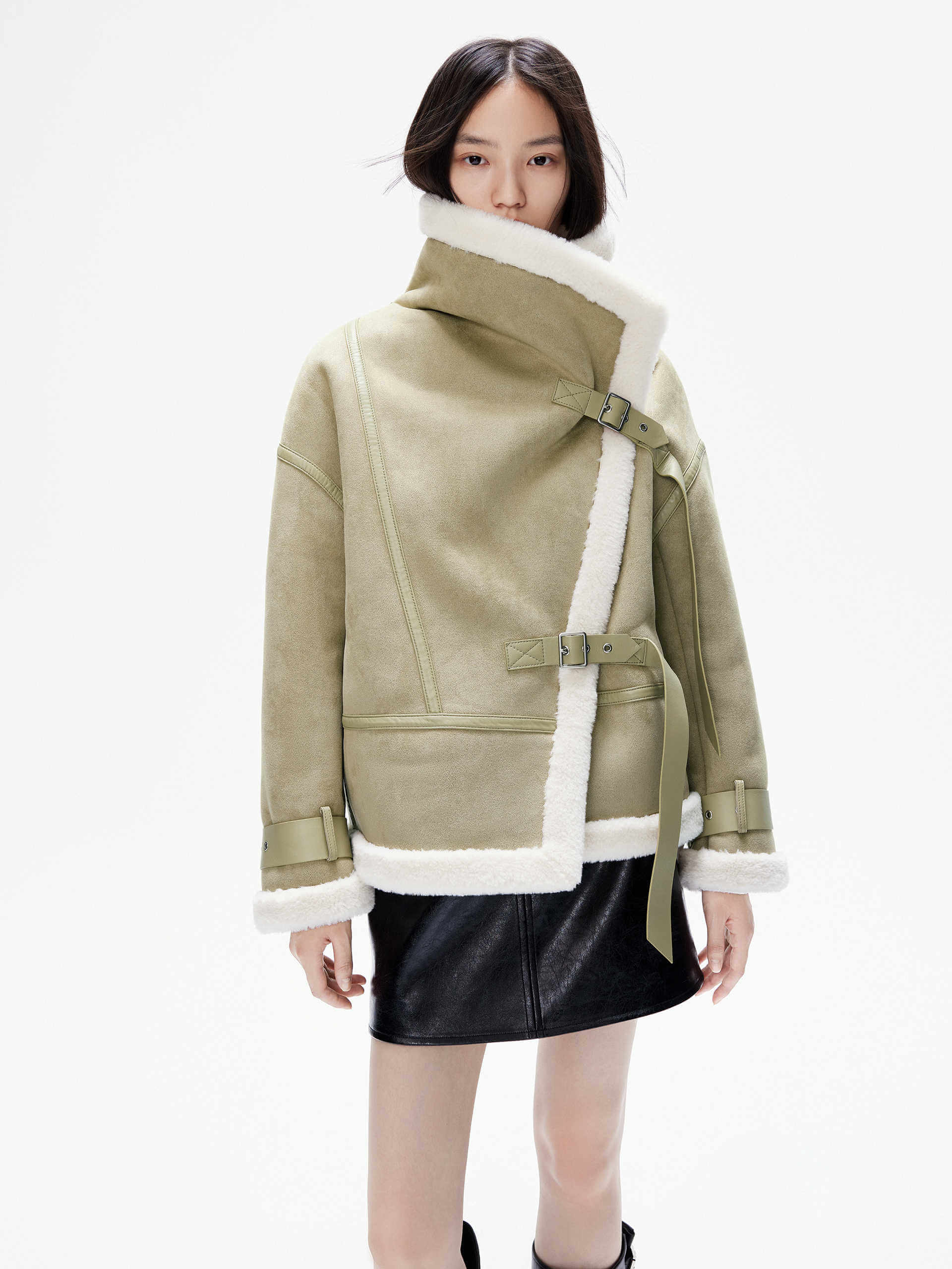Faux Suede Buckle Jacket - Image 9