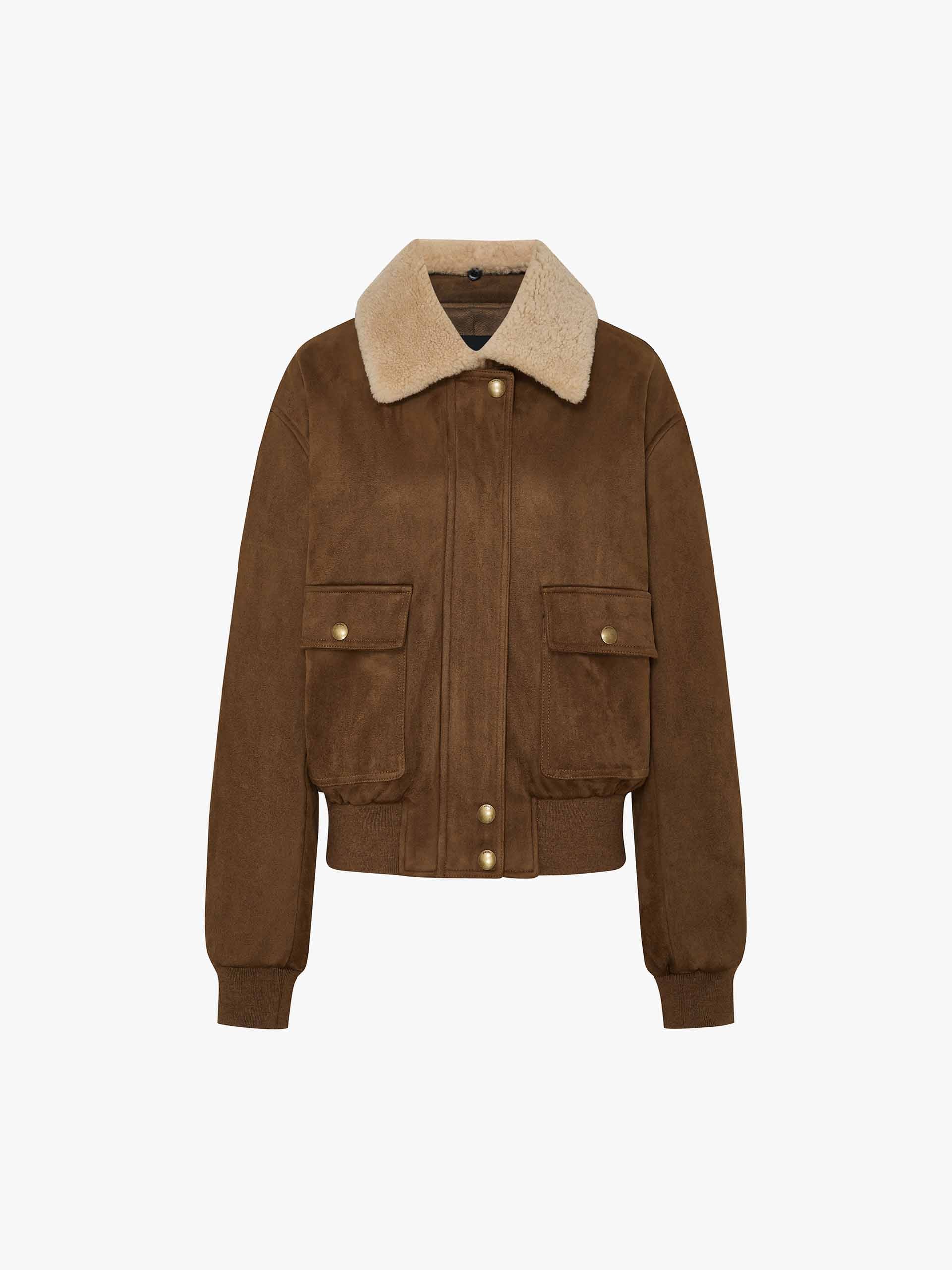 Faux Suede Cropped Coat - Image 13