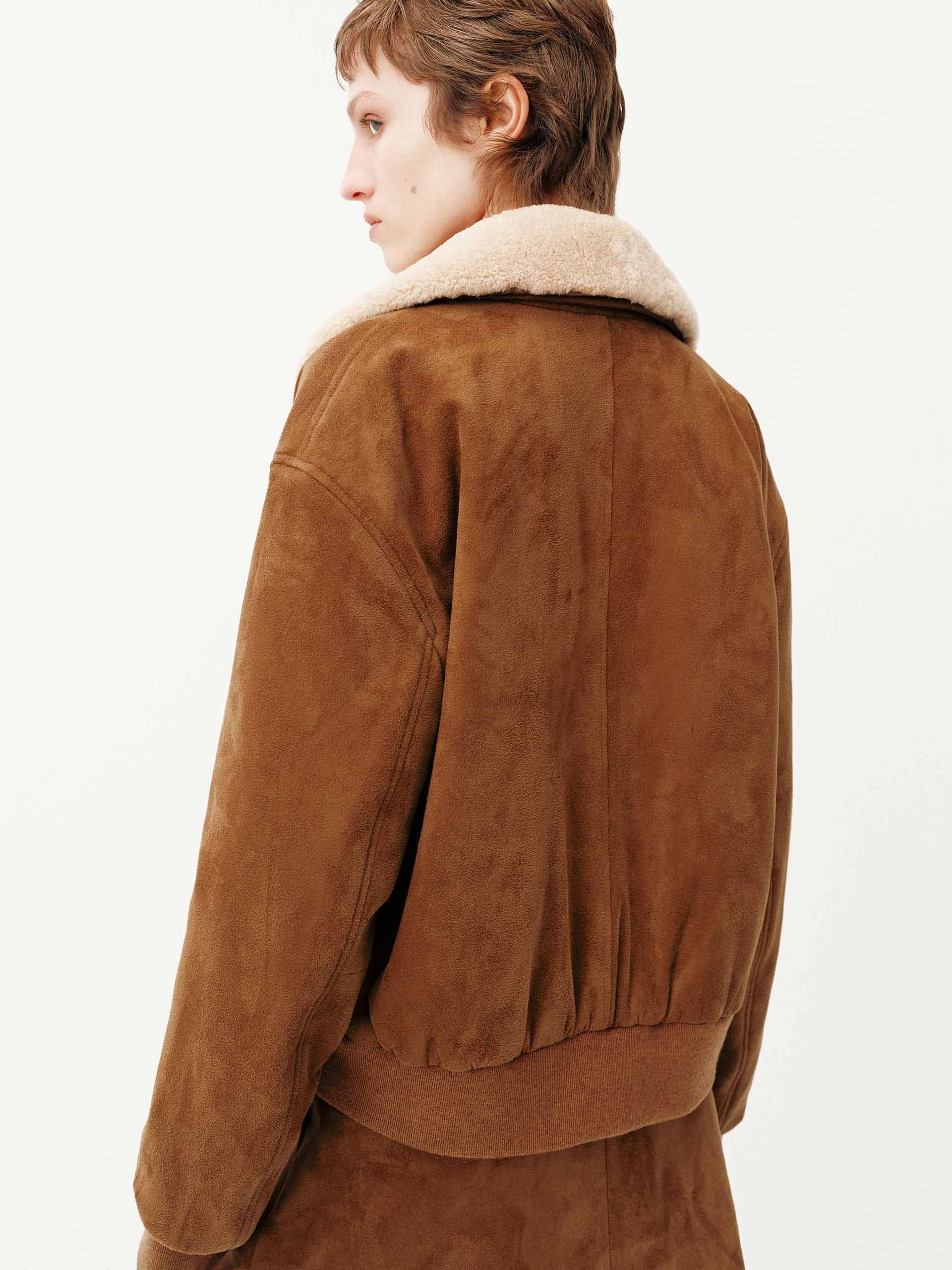 Faux Suede Cropped Coat - Image 14