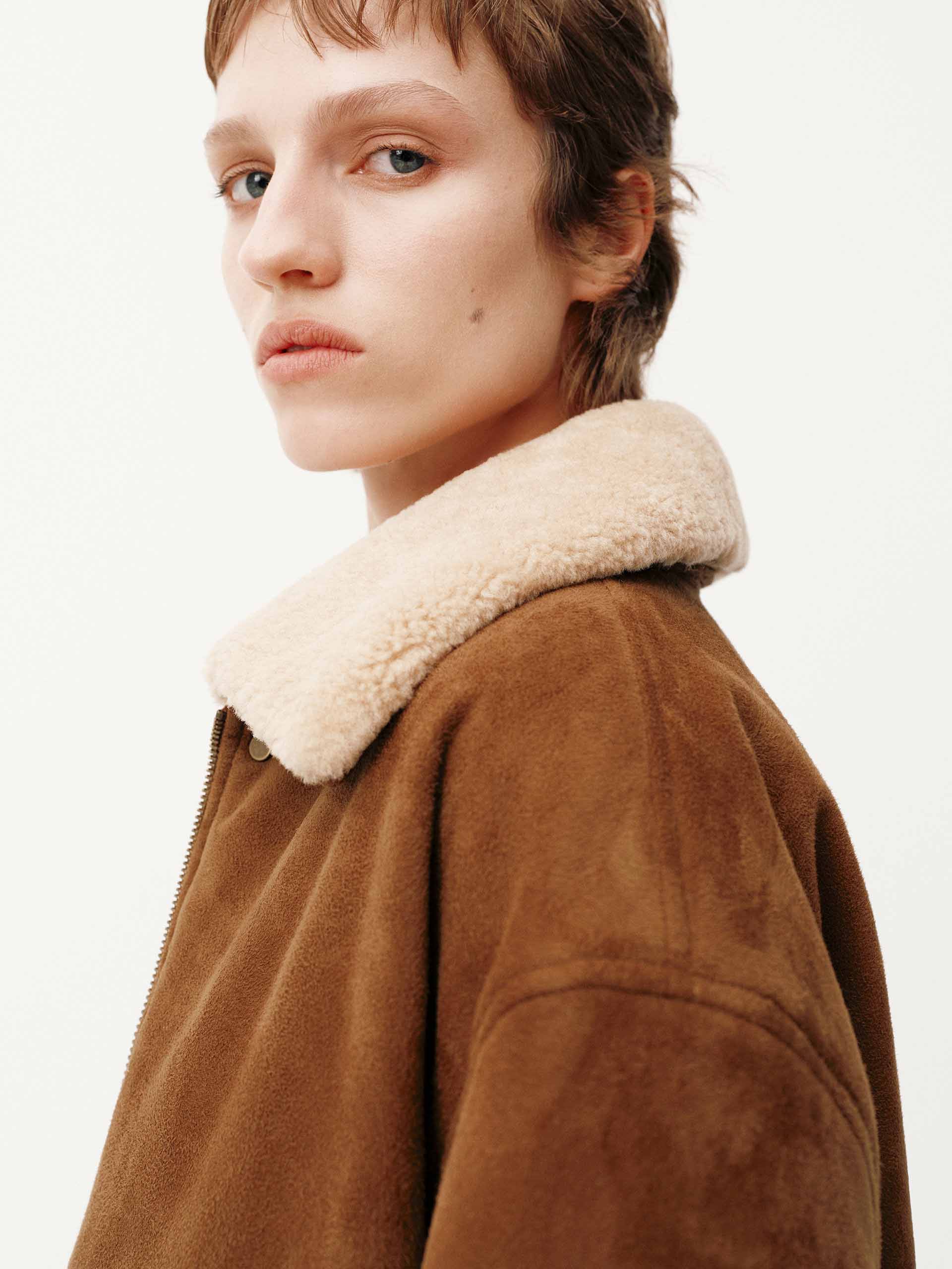 Faux Suede Cropped Coat - Image 15