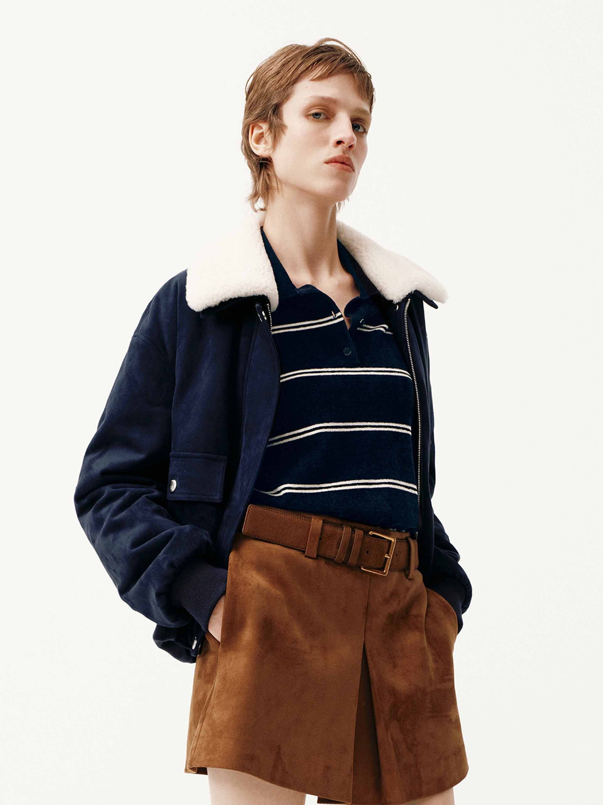 Faux Suede Cropped Coat - Image 3