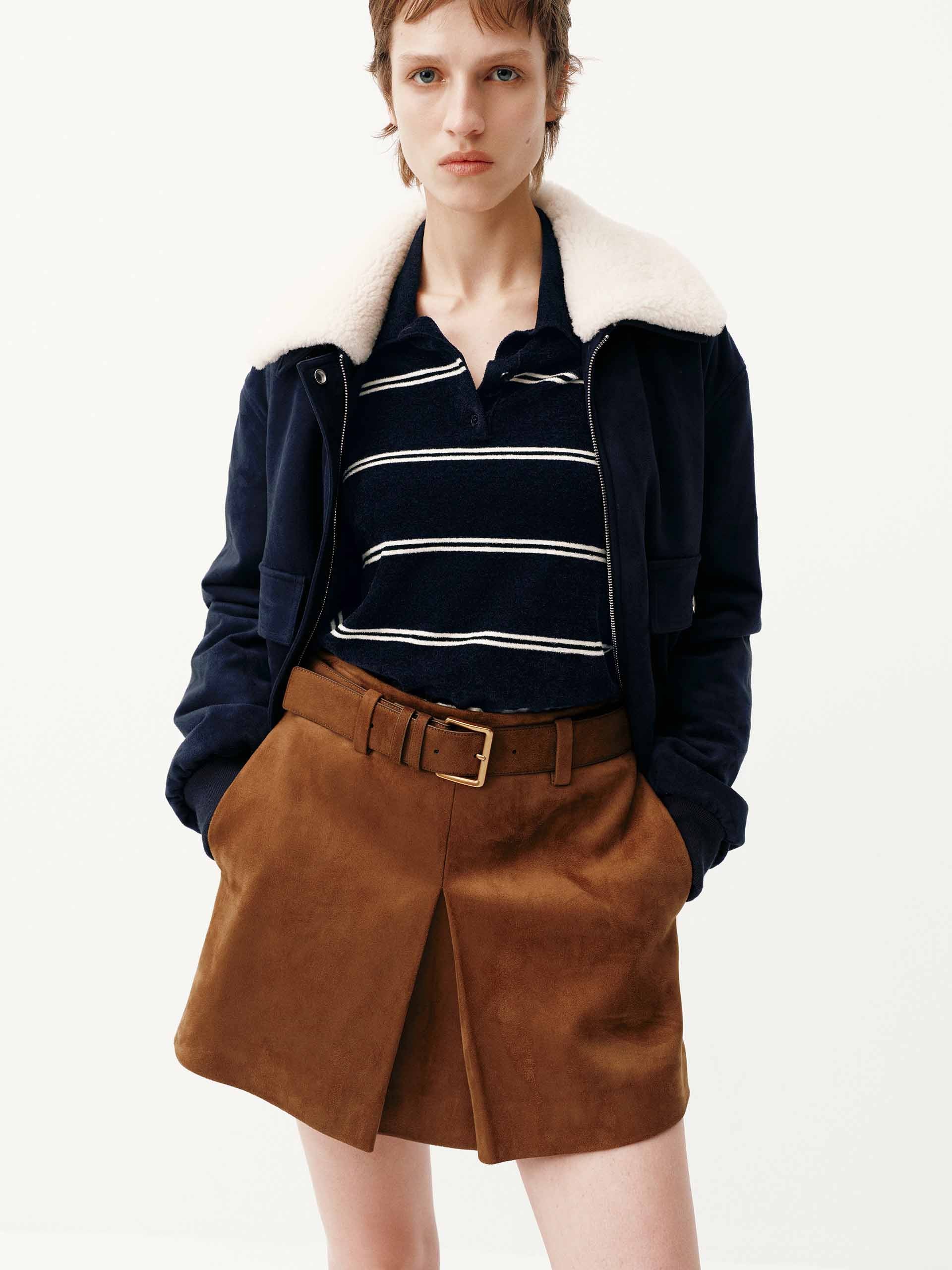 Faux Suede Cropped Coat - Image 7