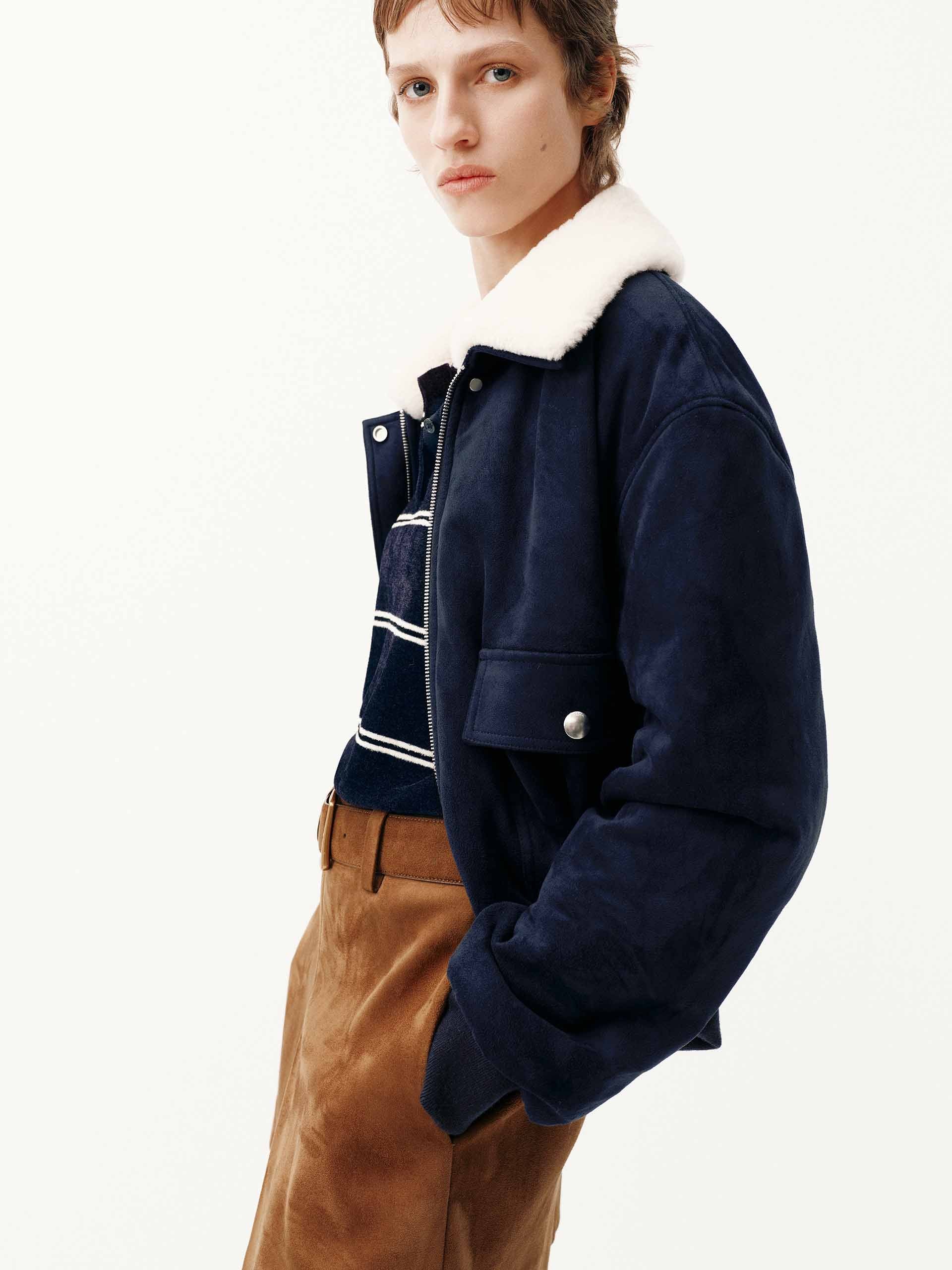 Faux Suede Cropped Coat - Image 8