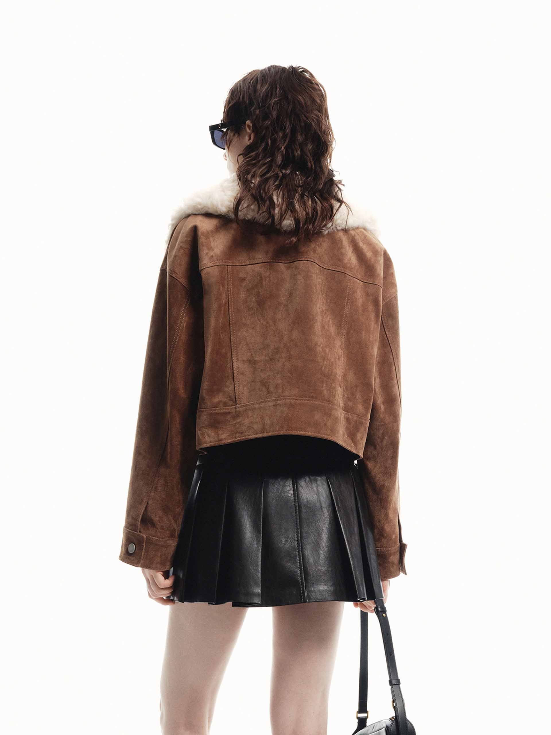 Faux Suede Cropped Jacket - Image 3