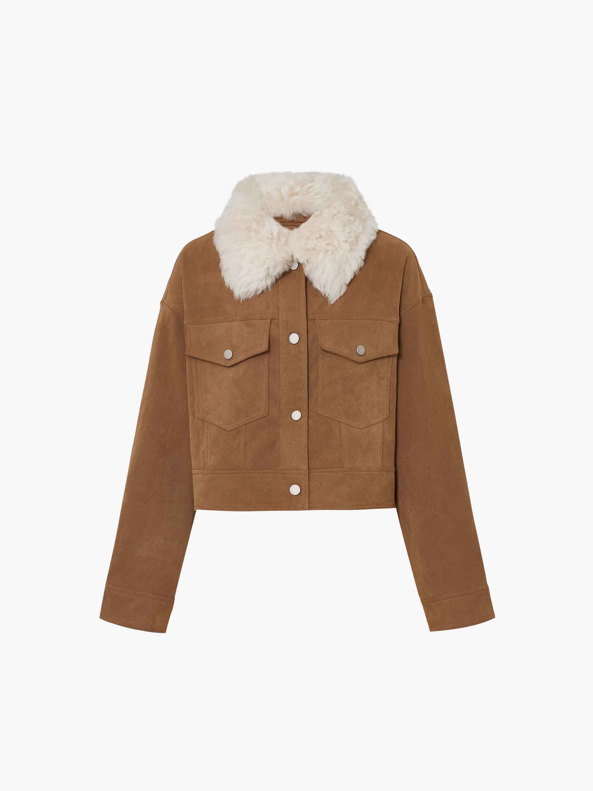 Faux Suede Cropped Jacket - Image 5