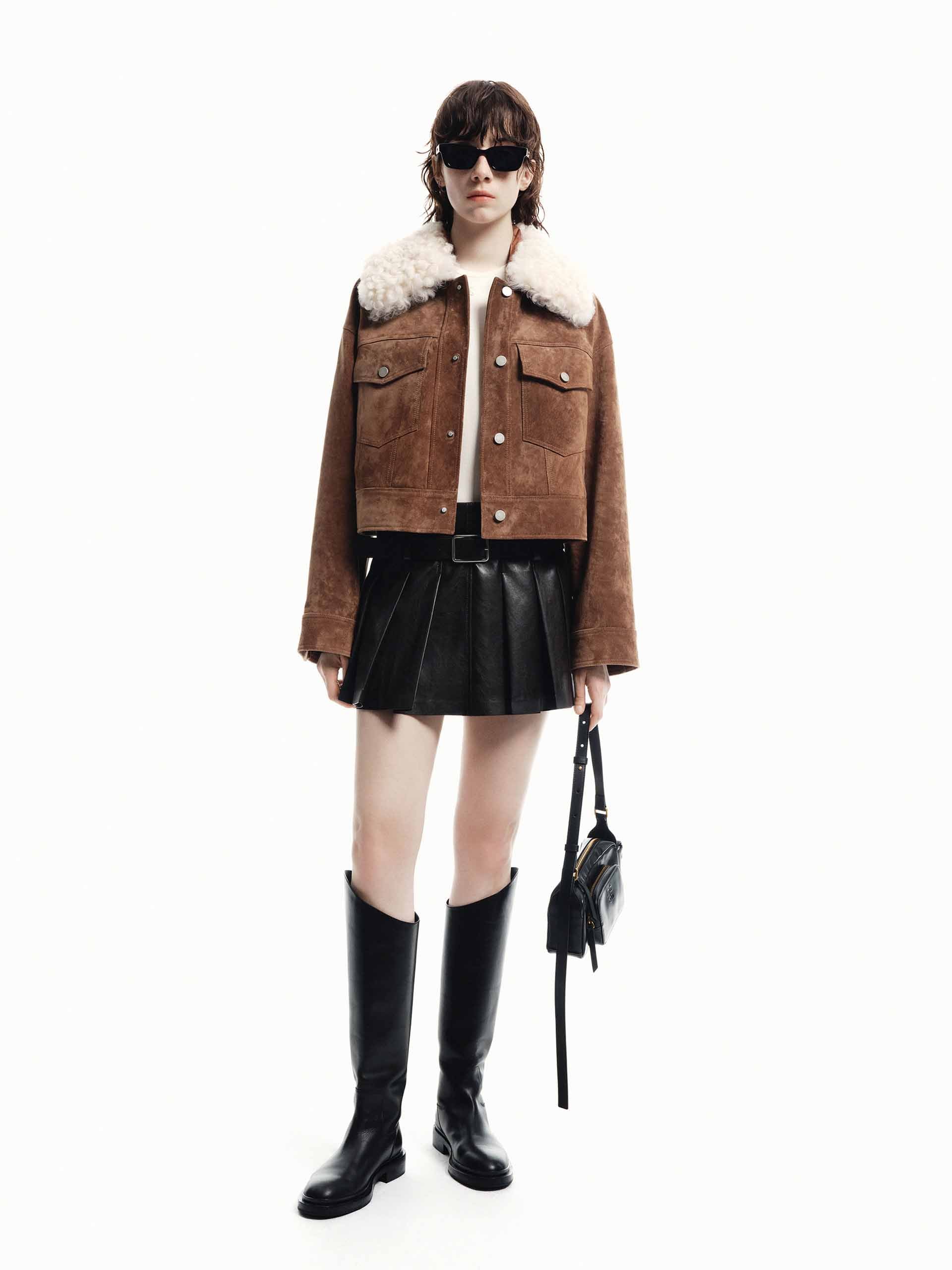 Faux Suede Cropped Jacket - Image 7