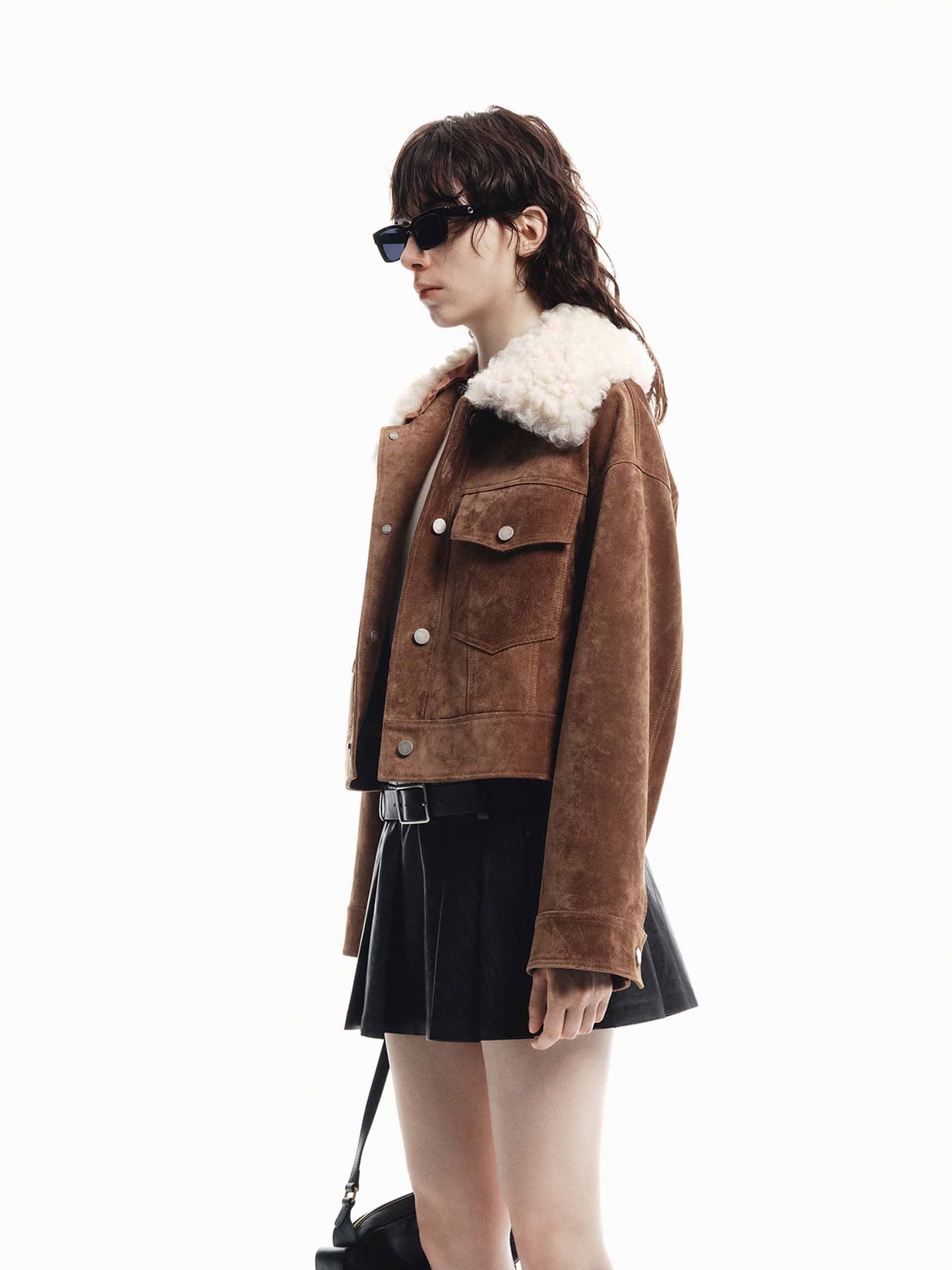 Faux Suede Cropped Jacket - Image 8