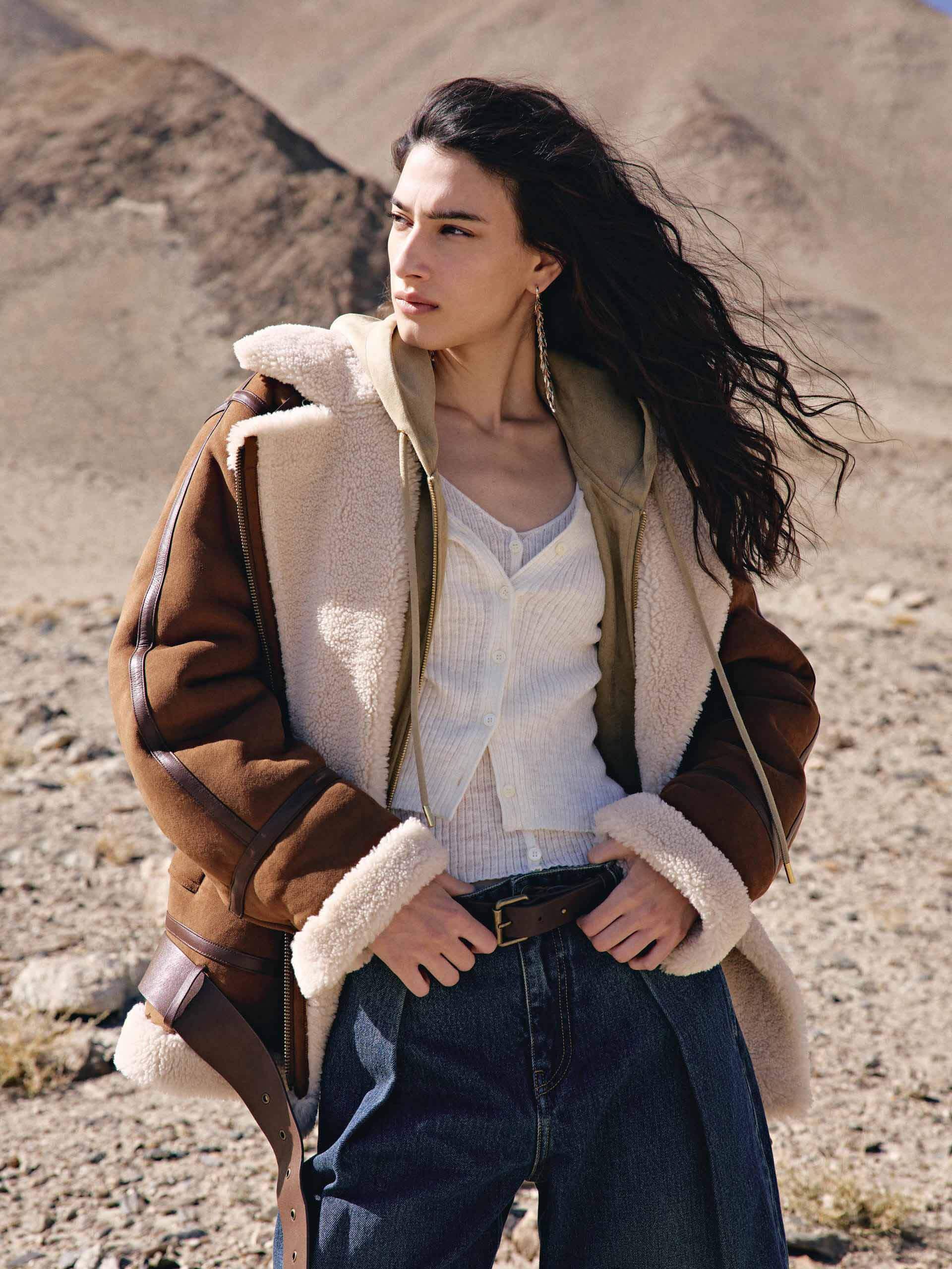 Faux Suede Fuzzy Inner Coat - Image 6