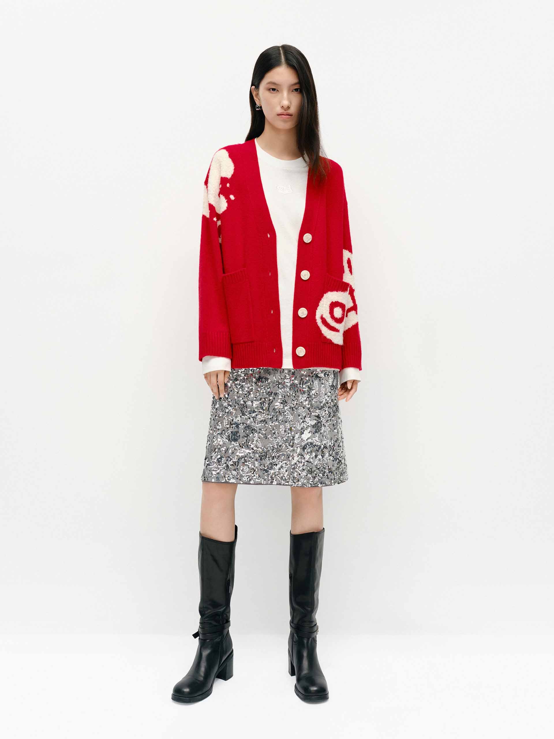 Fish Pattern Knit Cardigan - Image 6