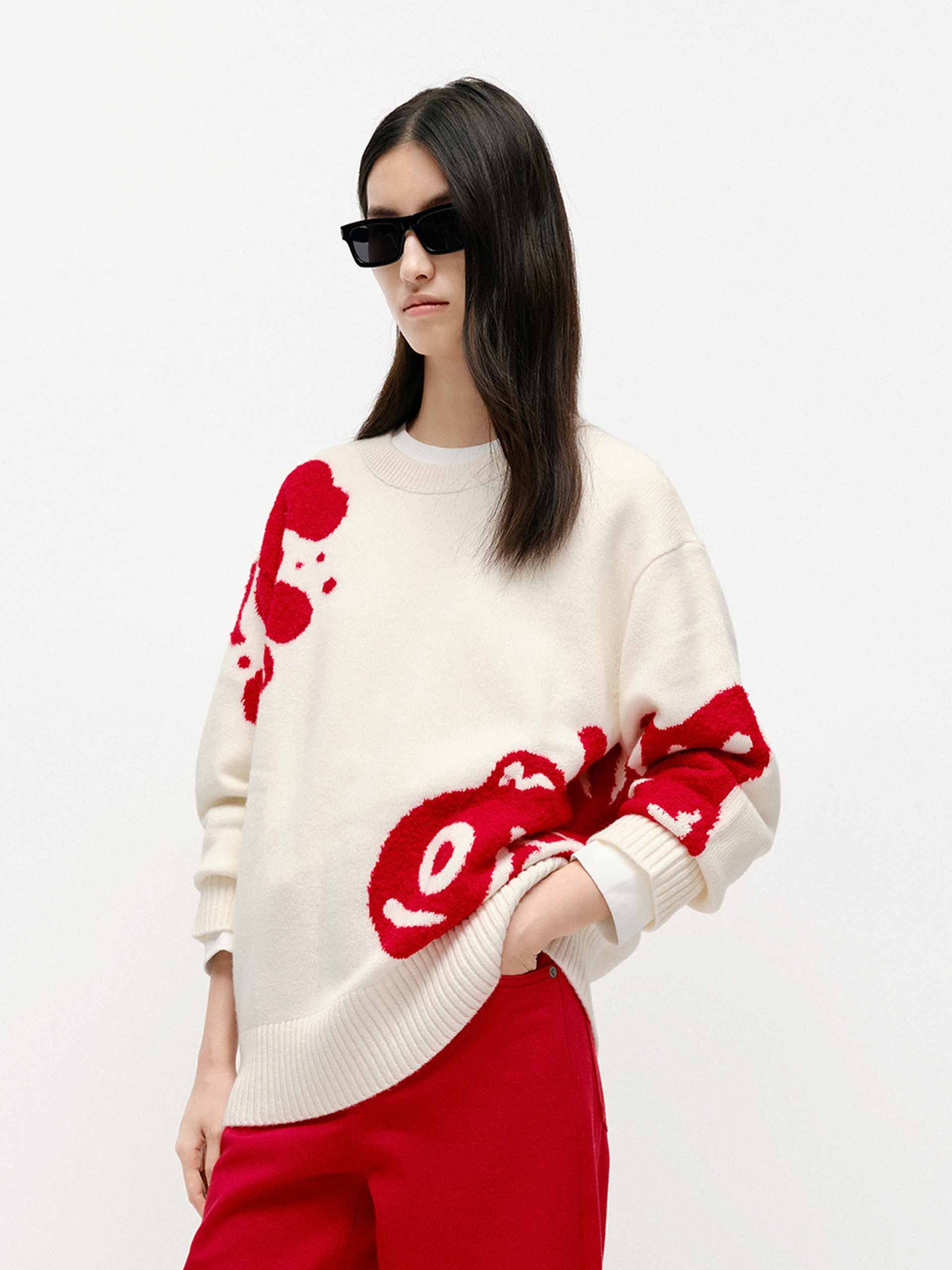 Fish Pattern Knit Sweater - Image 8