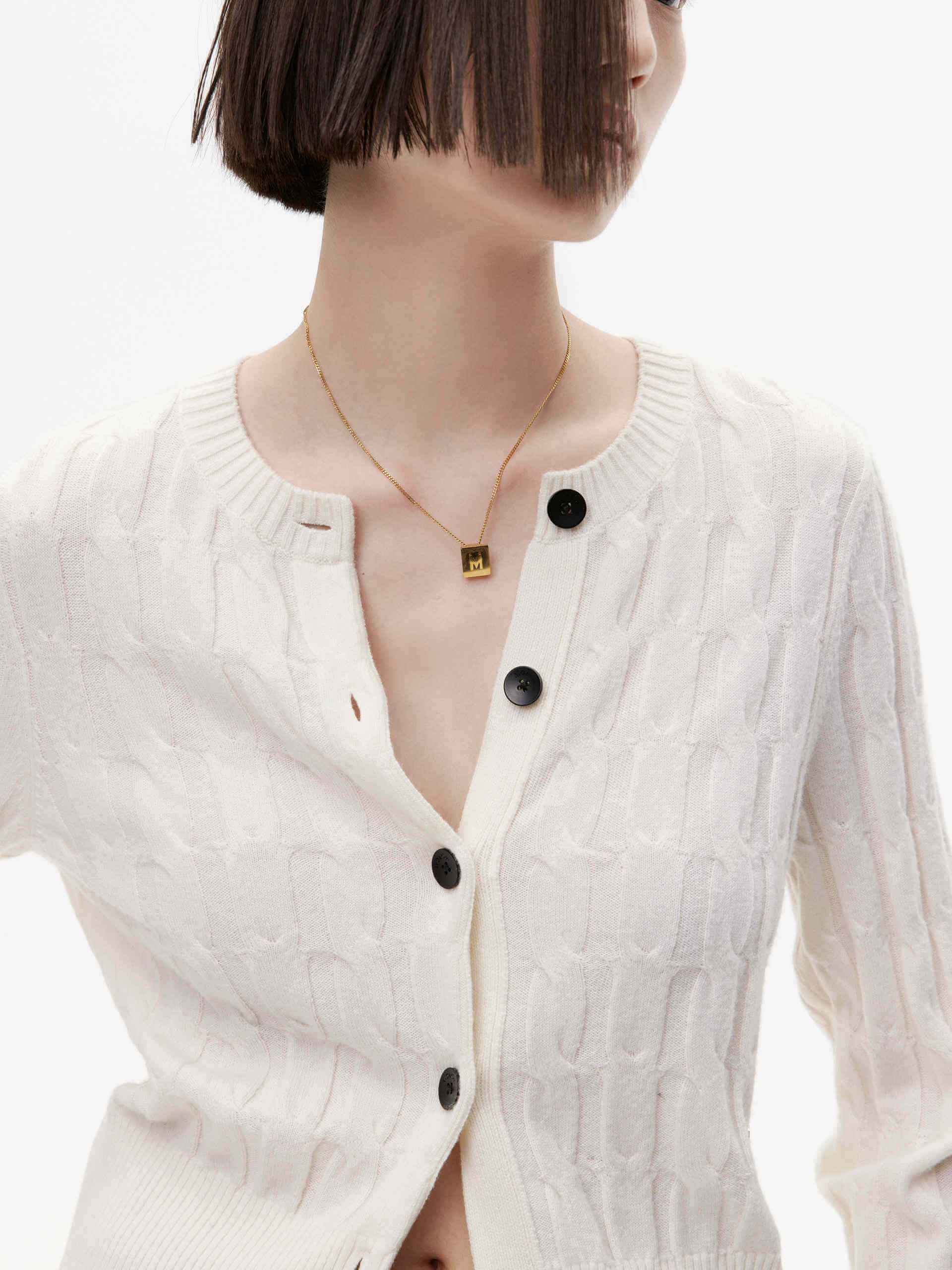 Fitted Crew Neck Cardigan - Image 15