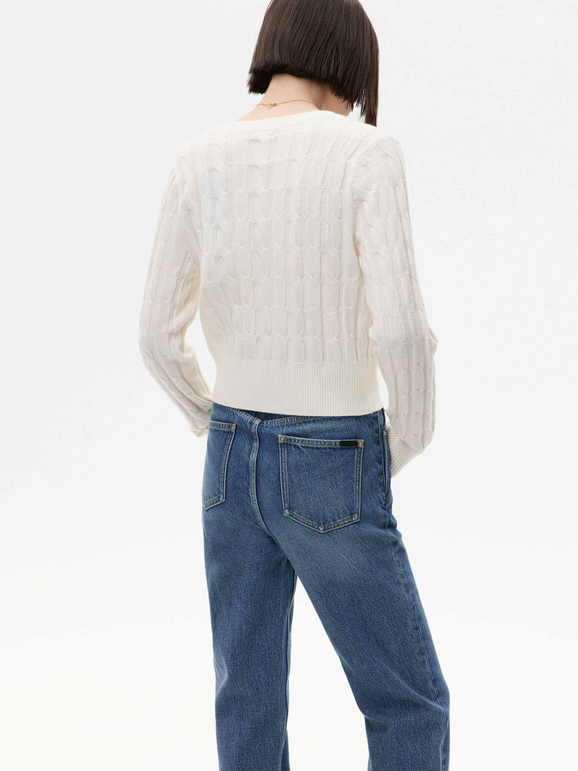 Fitted Crew Neck Cardigan - Image 19